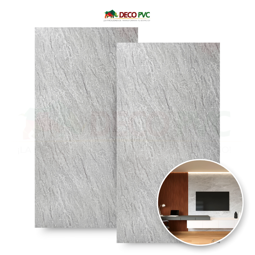 Pack 2 - Lámina Decorativa PVC - Pacific Gray Mármol (3mm) / 1.22*2.44m