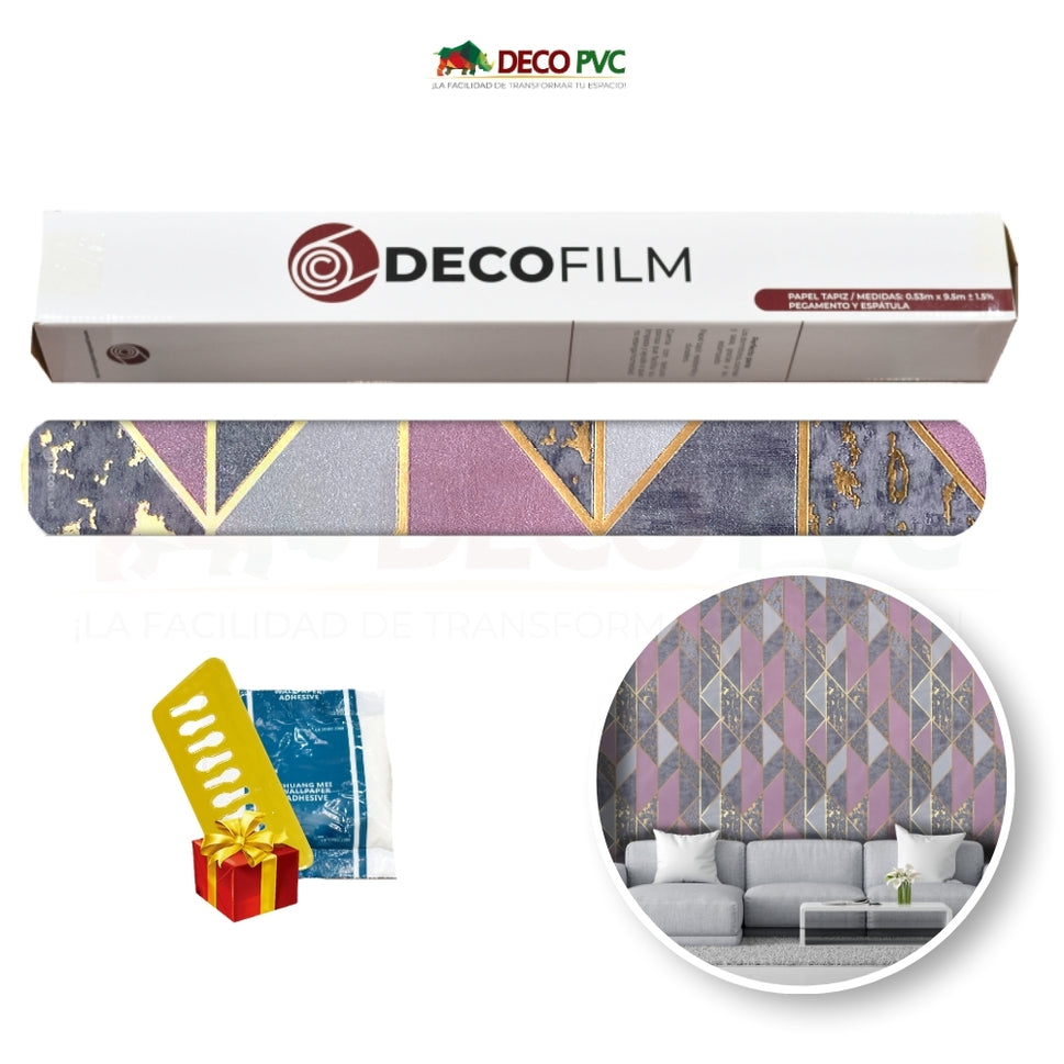 Papel Tapiz Geométrico - DECOFILM® / 1 rollo / 0.53*9.5mROSA