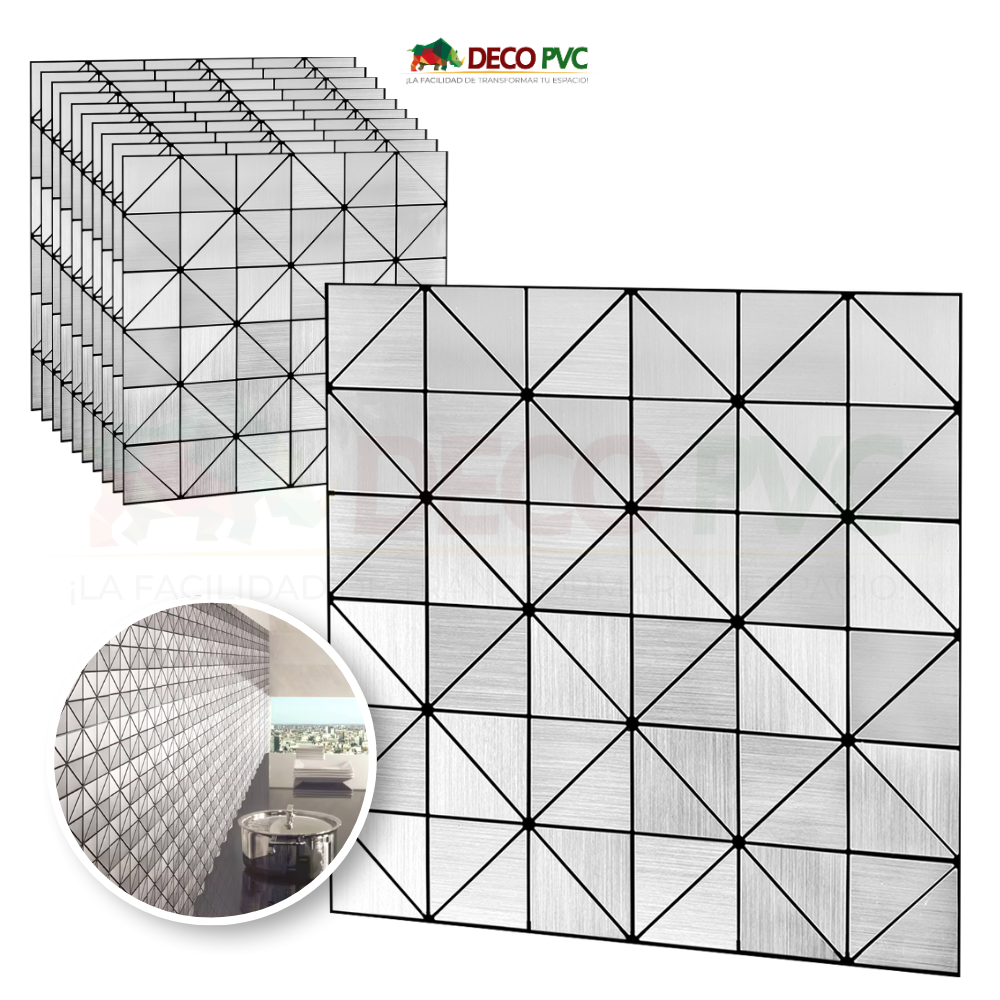 Mosaico Autoadherible Tipo Acero - DECOFILM® / 11pzas / 30*30cm