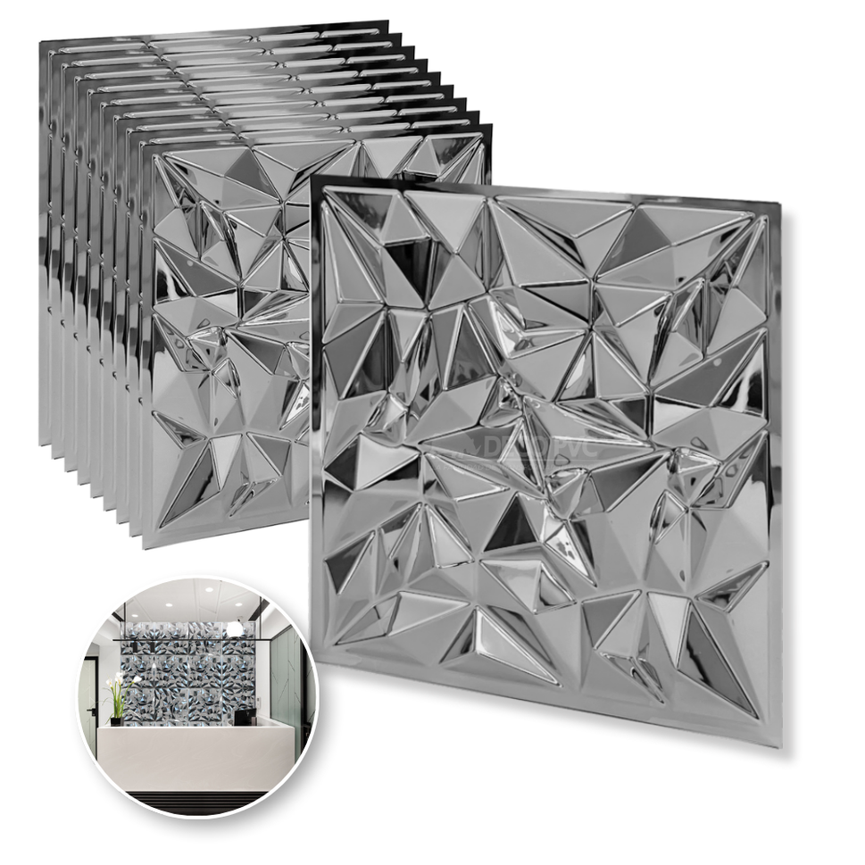 PANEL 3D- Zafiro cromo S100 / 10pzas / 50*50cm