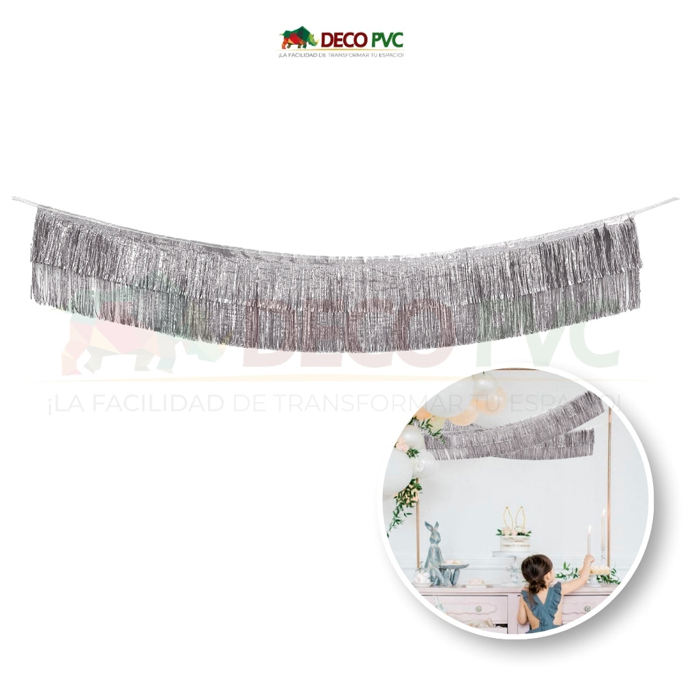 Guirnalda de Fleco Plateado