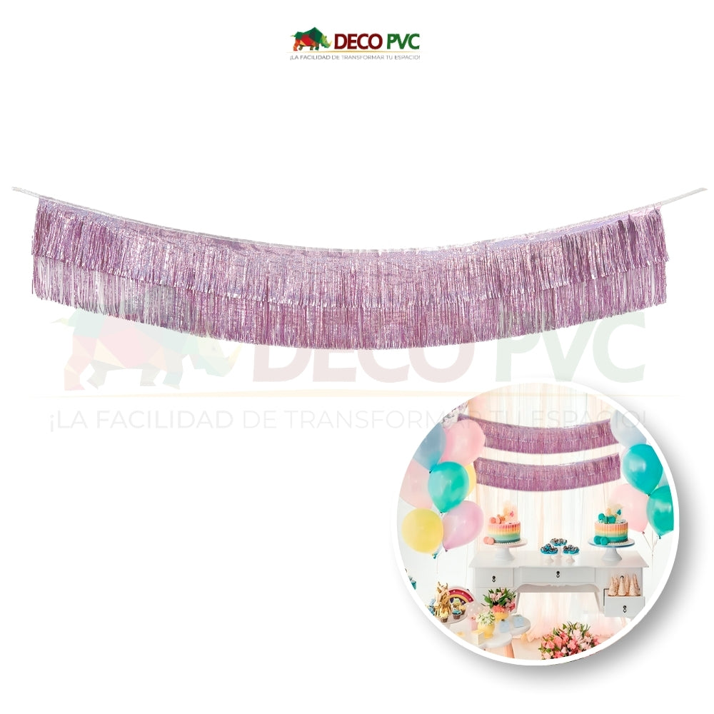 Guirnalda de Fleco Rosa