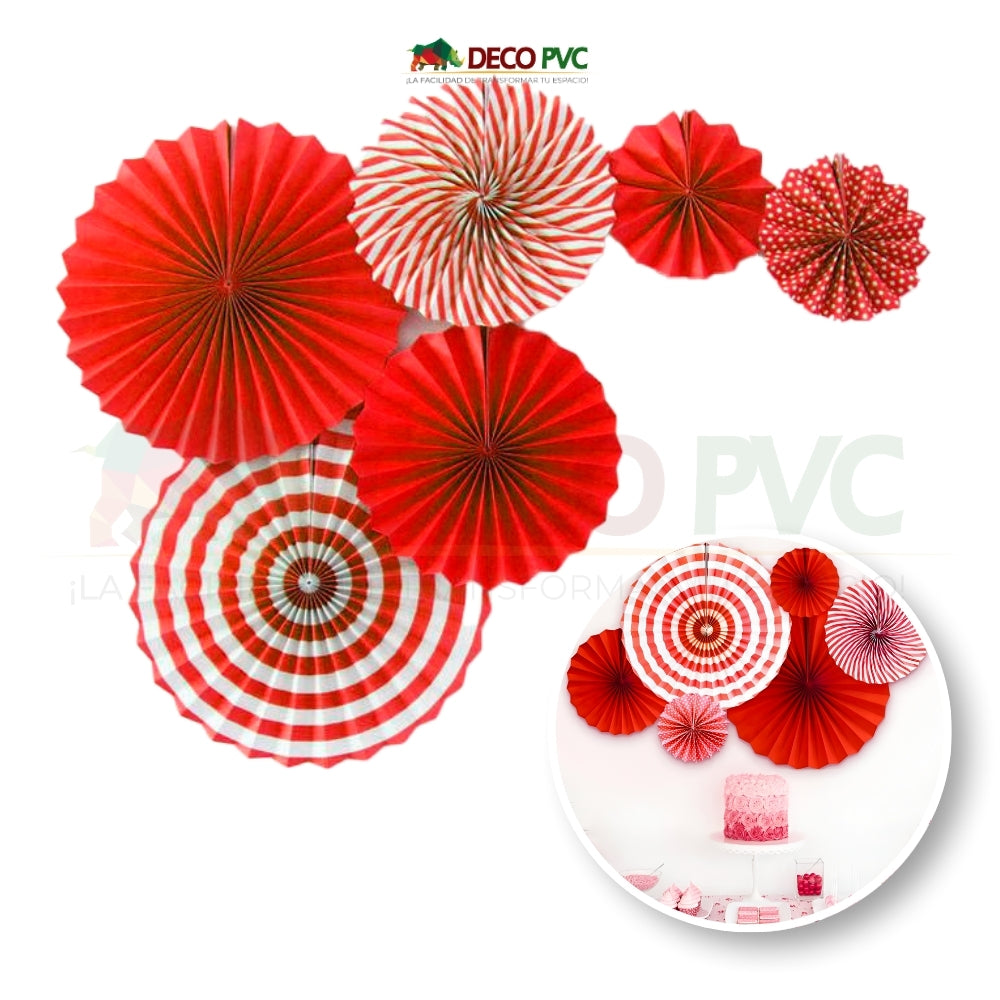 Colgantes - Abanicos de papel / 6pzas