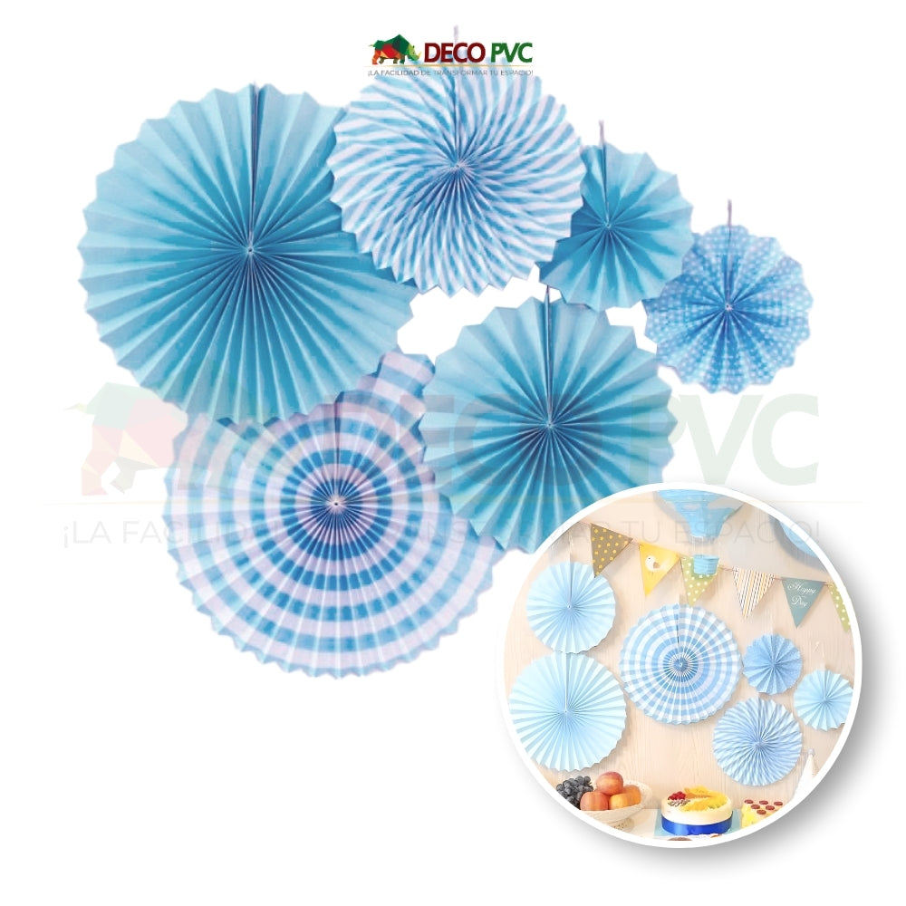 Colgantes - Abanicos de papel / 6pzas