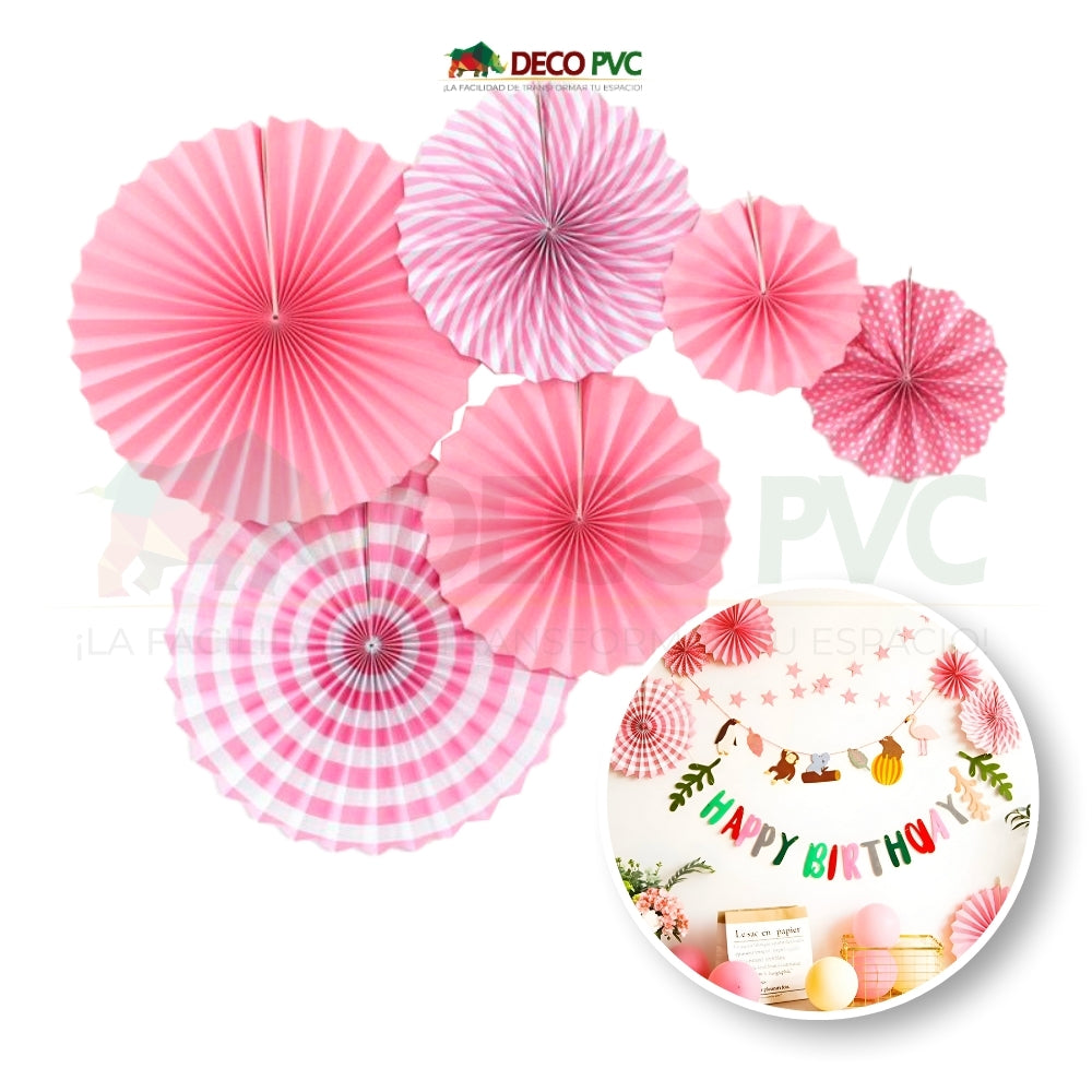 Colgantes - Abanicos de papel / 6pzas