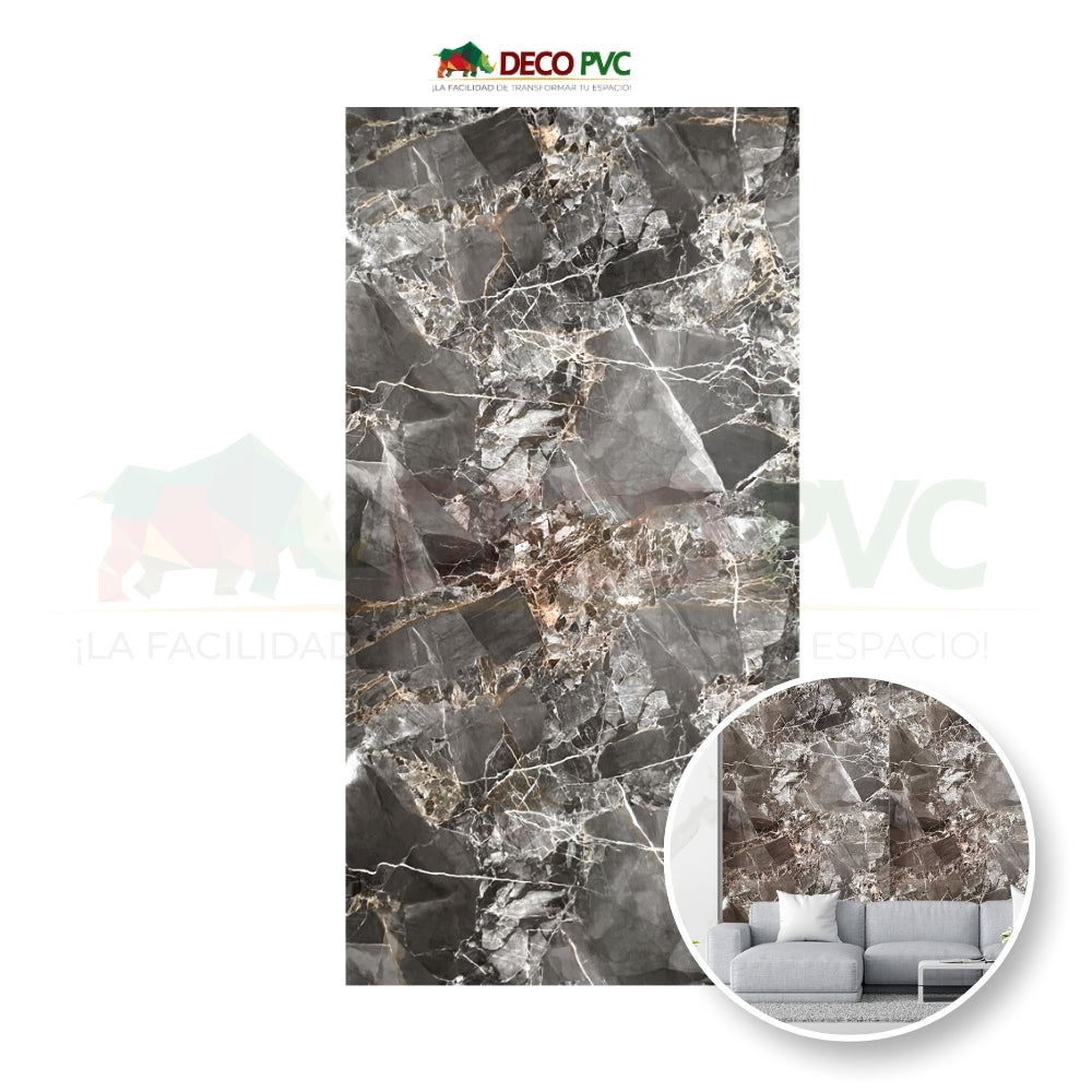Lámina Decorativa PVC - Galaxy Gray Mármol (3mm) / 1.22*2.44m