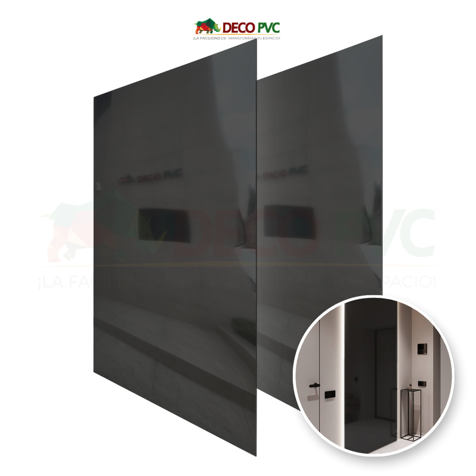 Pack 2 - Lámina Decorativa PVC - Negra Espejo (3mm) / 1.22*2.44m