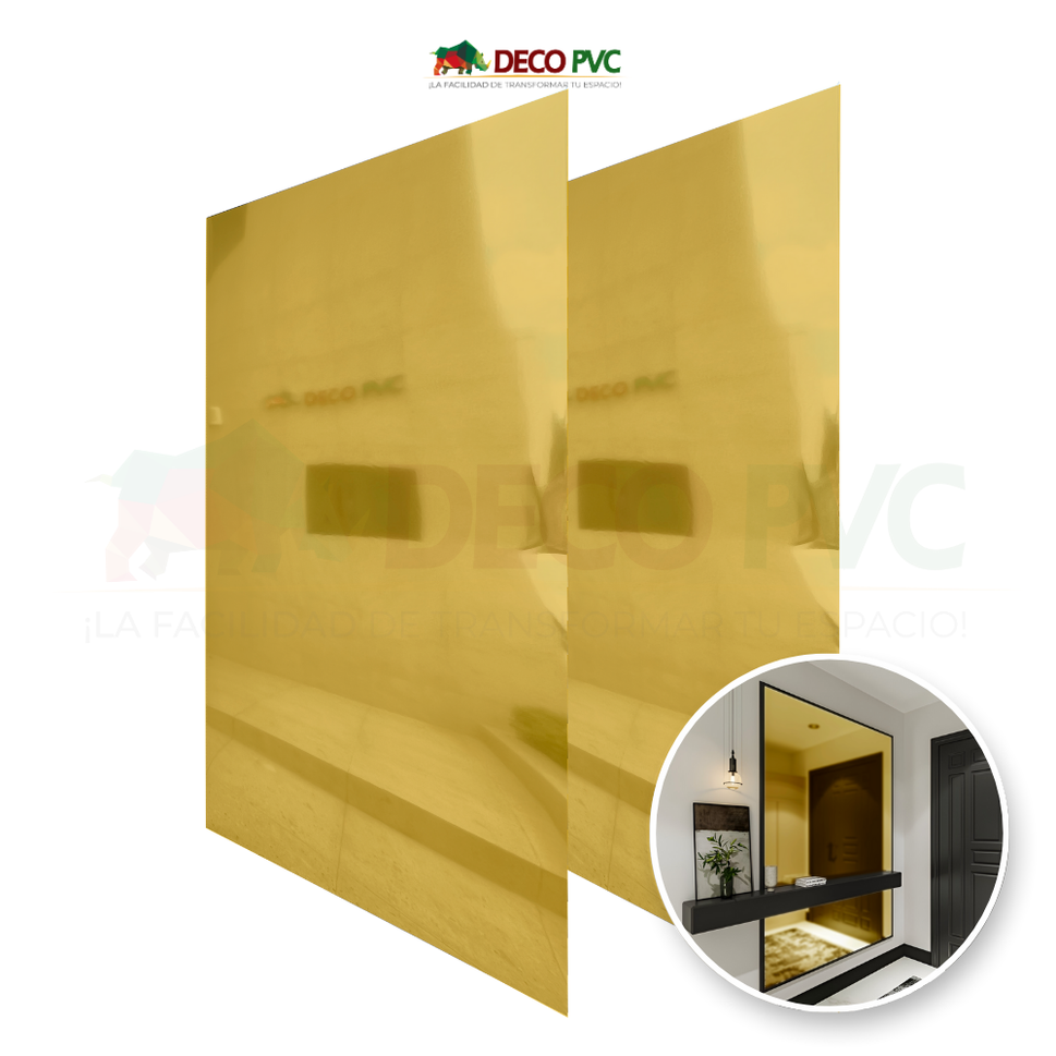 Pack 2 - Lámina Decorativa PVC - Dorada Espejo (3mm) / 1.22*2.44m