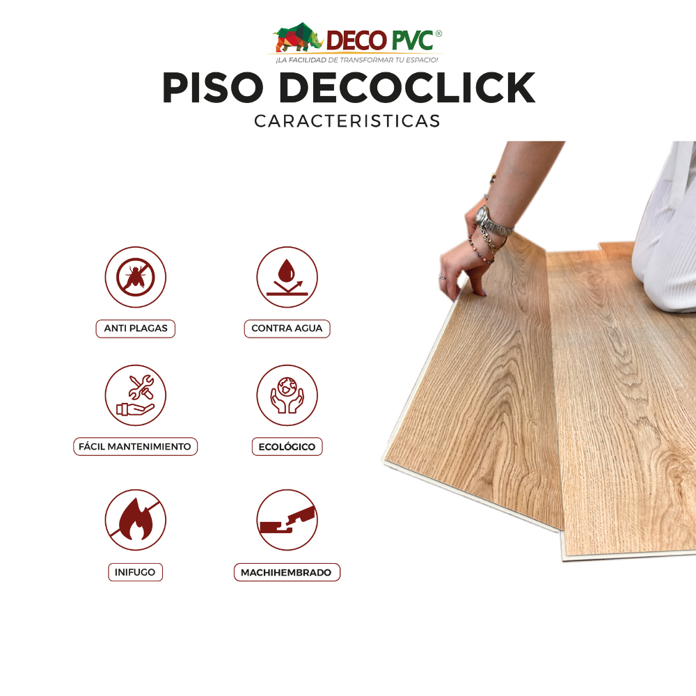 Piso SPC Decoclick / 11pzas / 18.3*122cm
