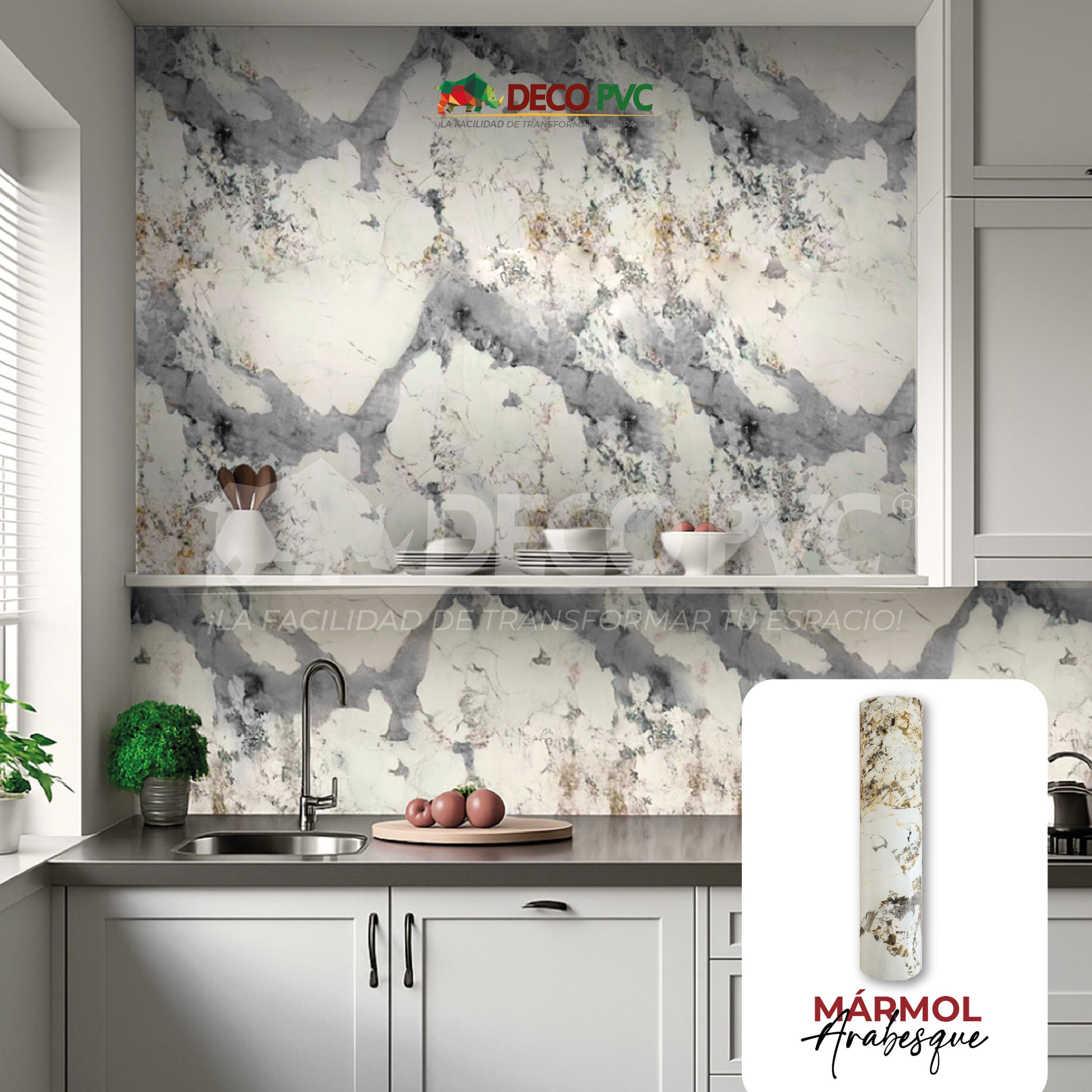 Mármol de PVC Autoadherible en rollo