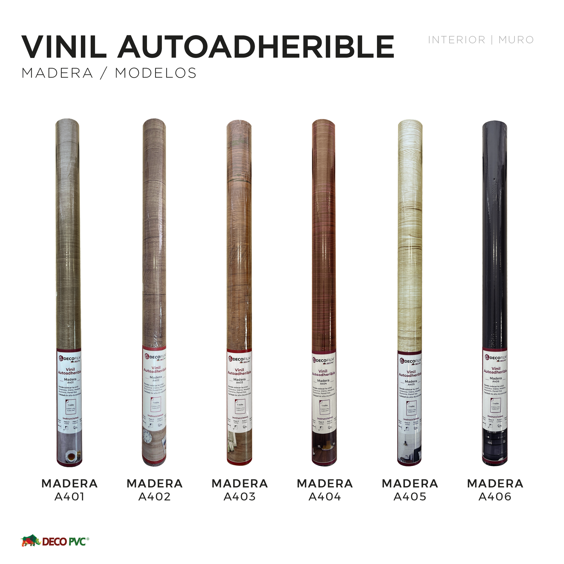 Vinil Autoadherible Madera en rollo (0.60x5m) - DECOFILM®