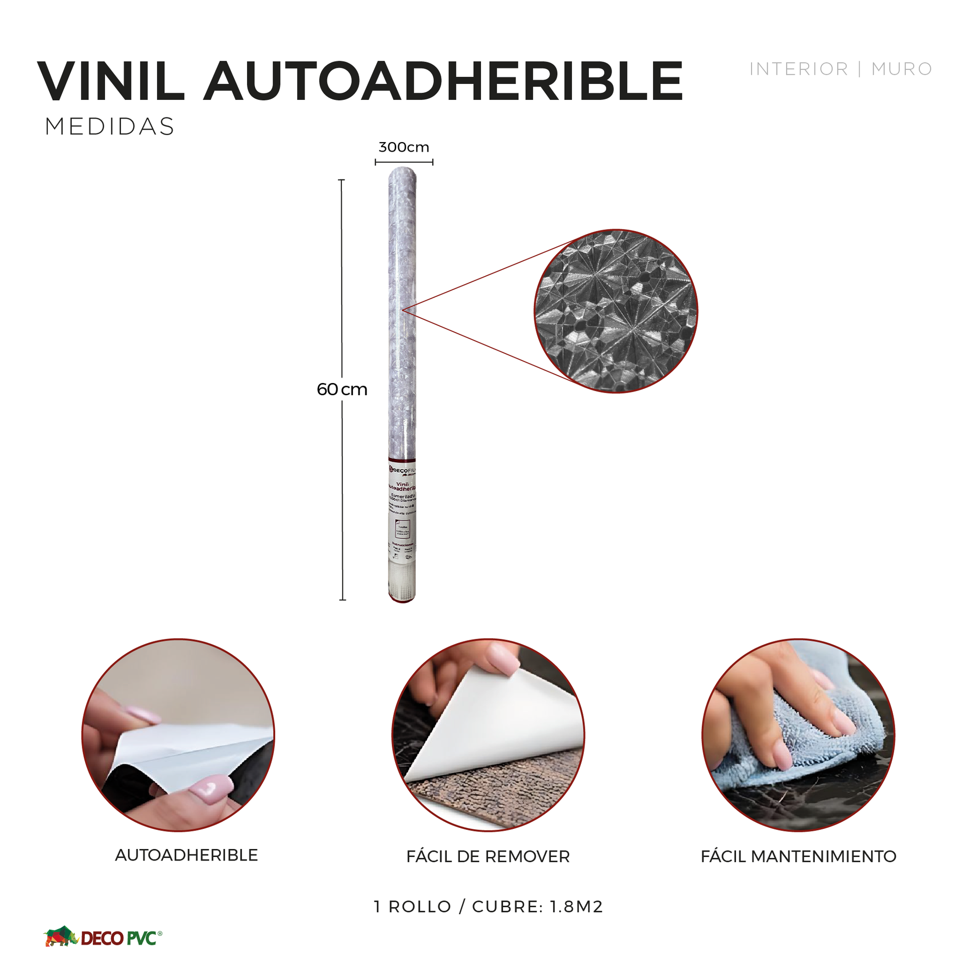 Vinil Esmerilado en rollo (0.60x3m) - DECOFILM®