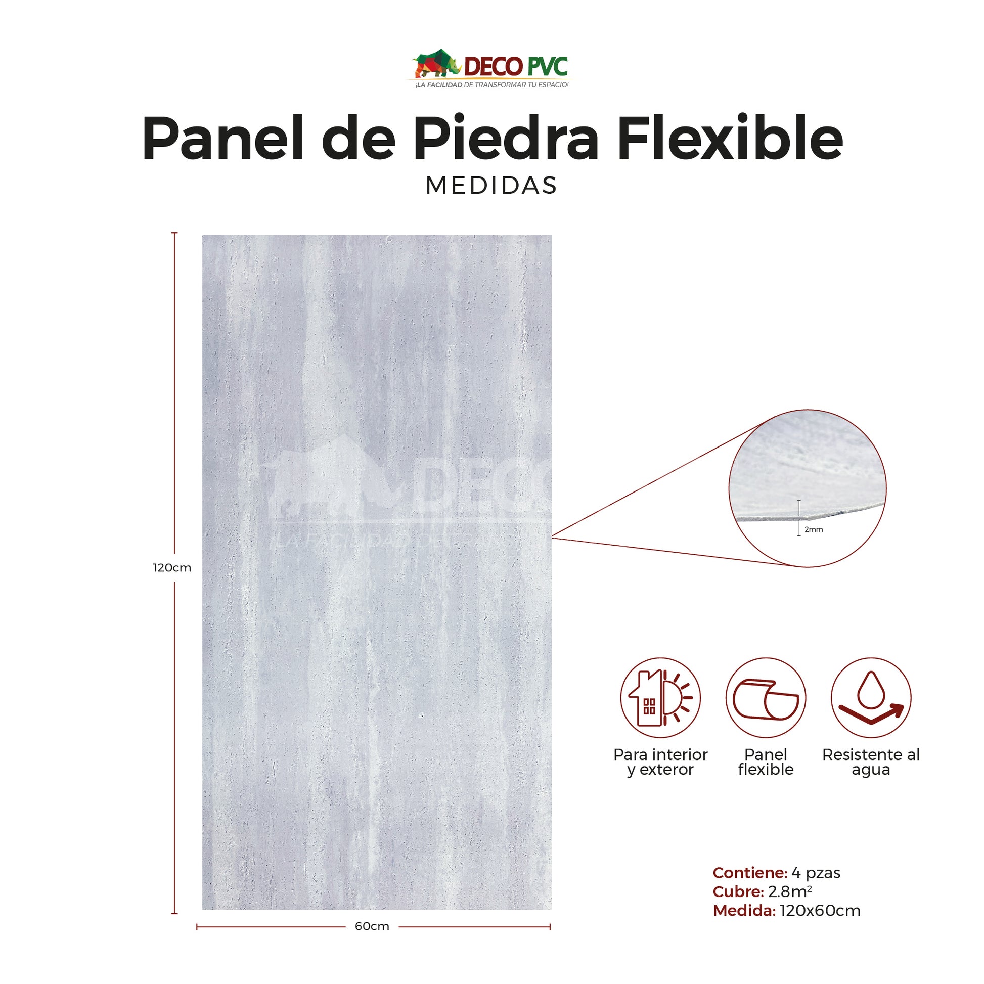 Piedra Flexible / 4pzas / 120*60cm