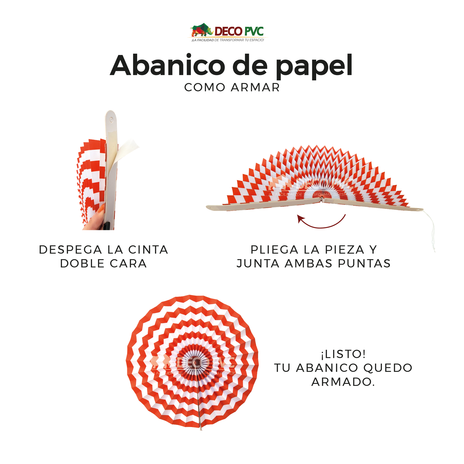 Colgantes - Abanicos de papel / 6pzas