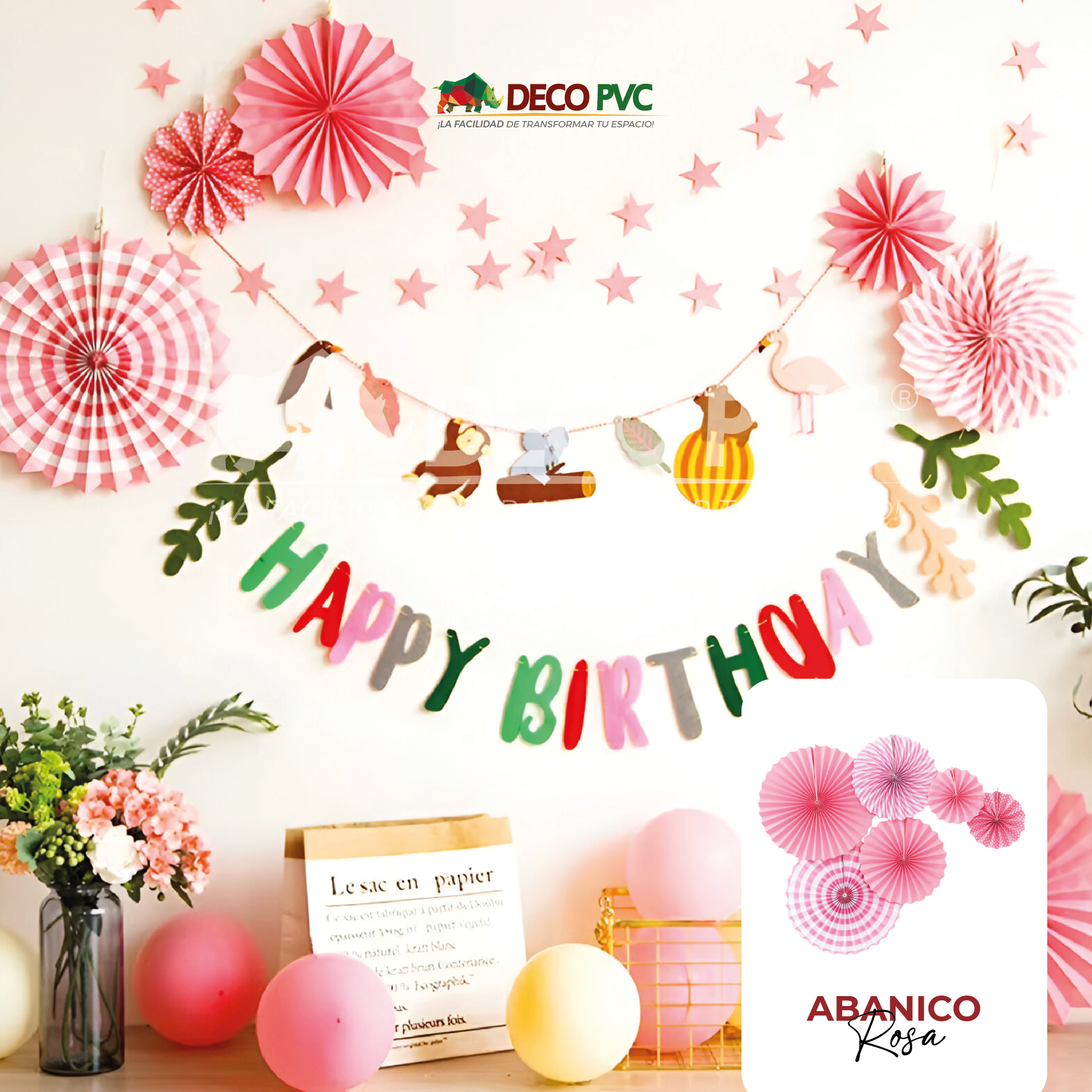 Colgantes - Abanicos de papel / 6pzas