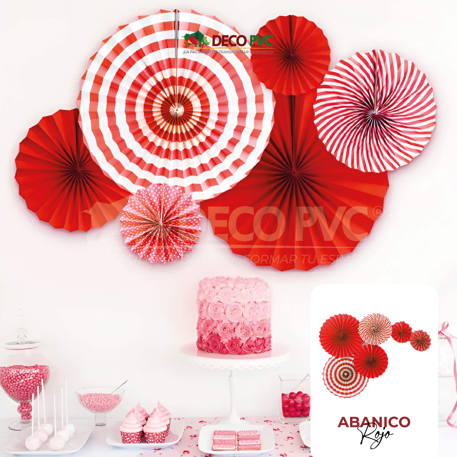 Colgantes - Abanicos de papel / 6pzas