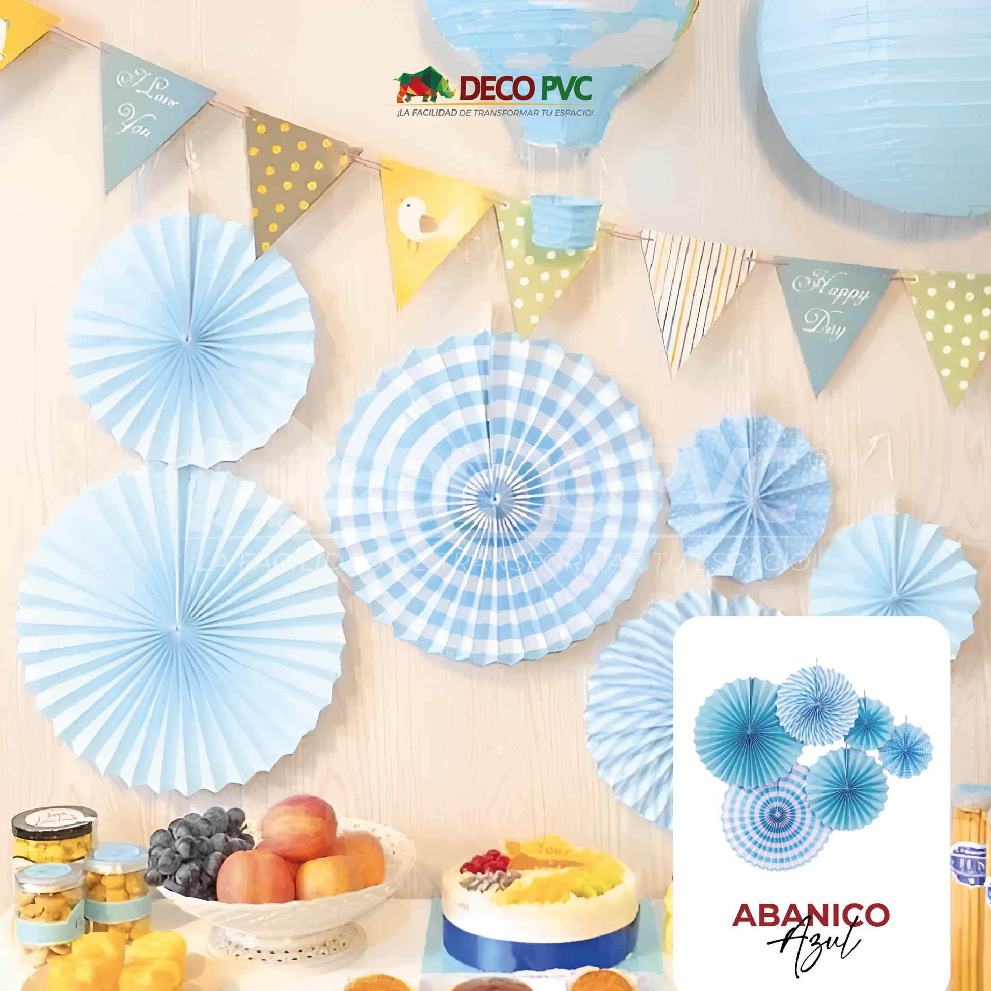 Colgantes - Abanicos de papel / 6pzas