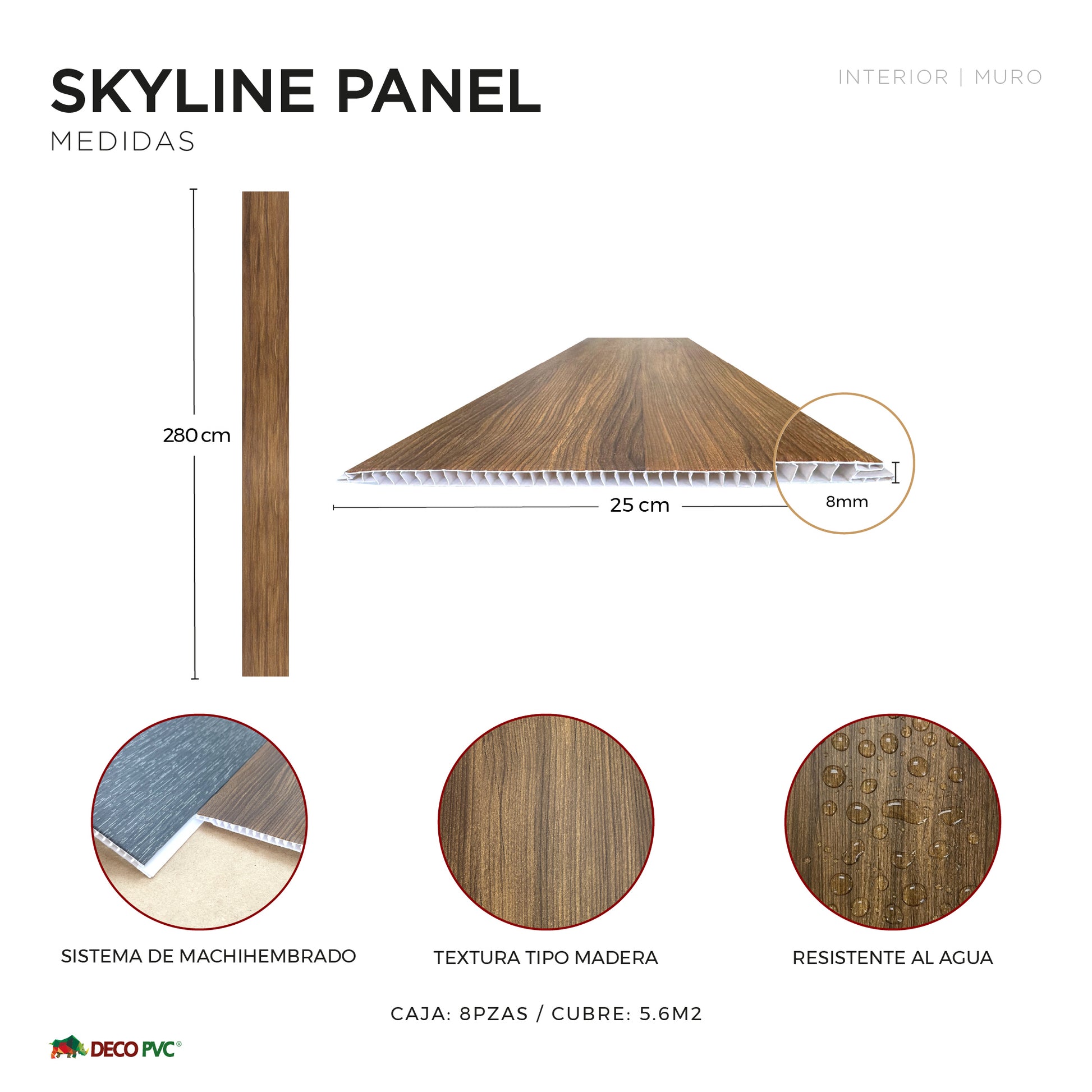SkyLine Panel / 8pzas / 25*0.8*280cm