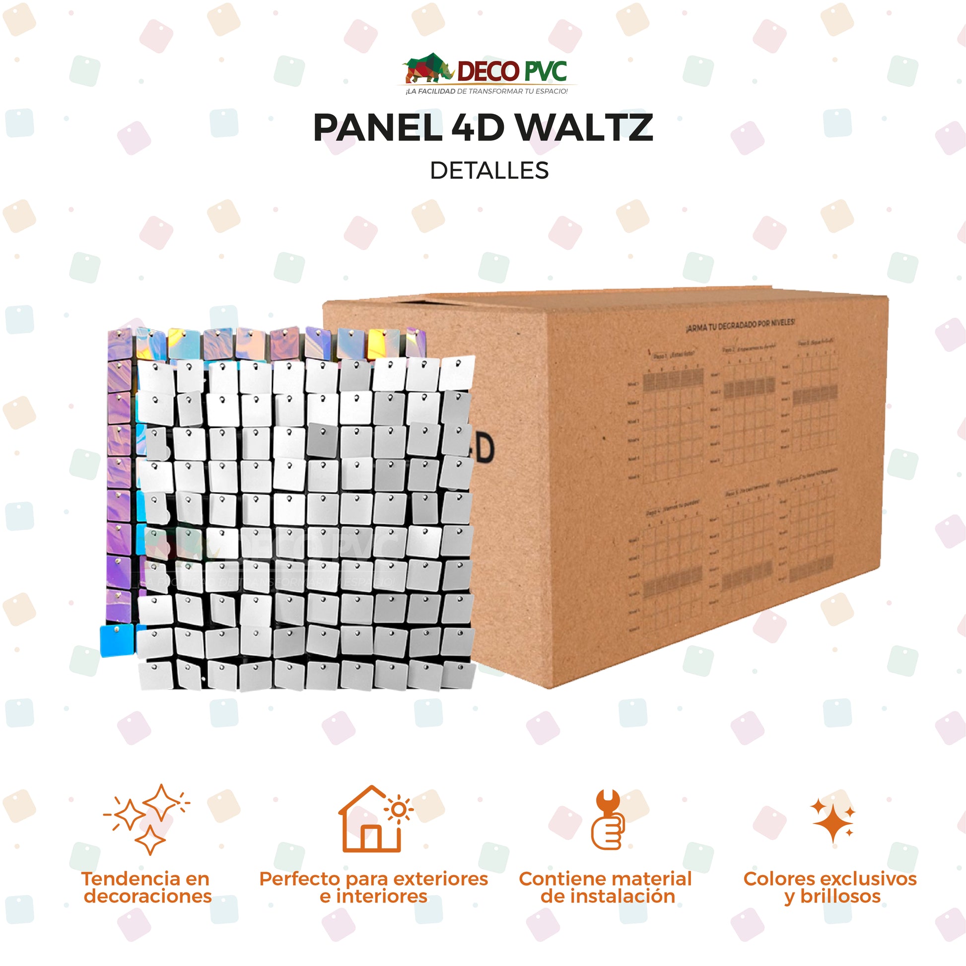 Panel 4D Degradado - Cotton Candy Waltz / 30pzas / 30*30cm