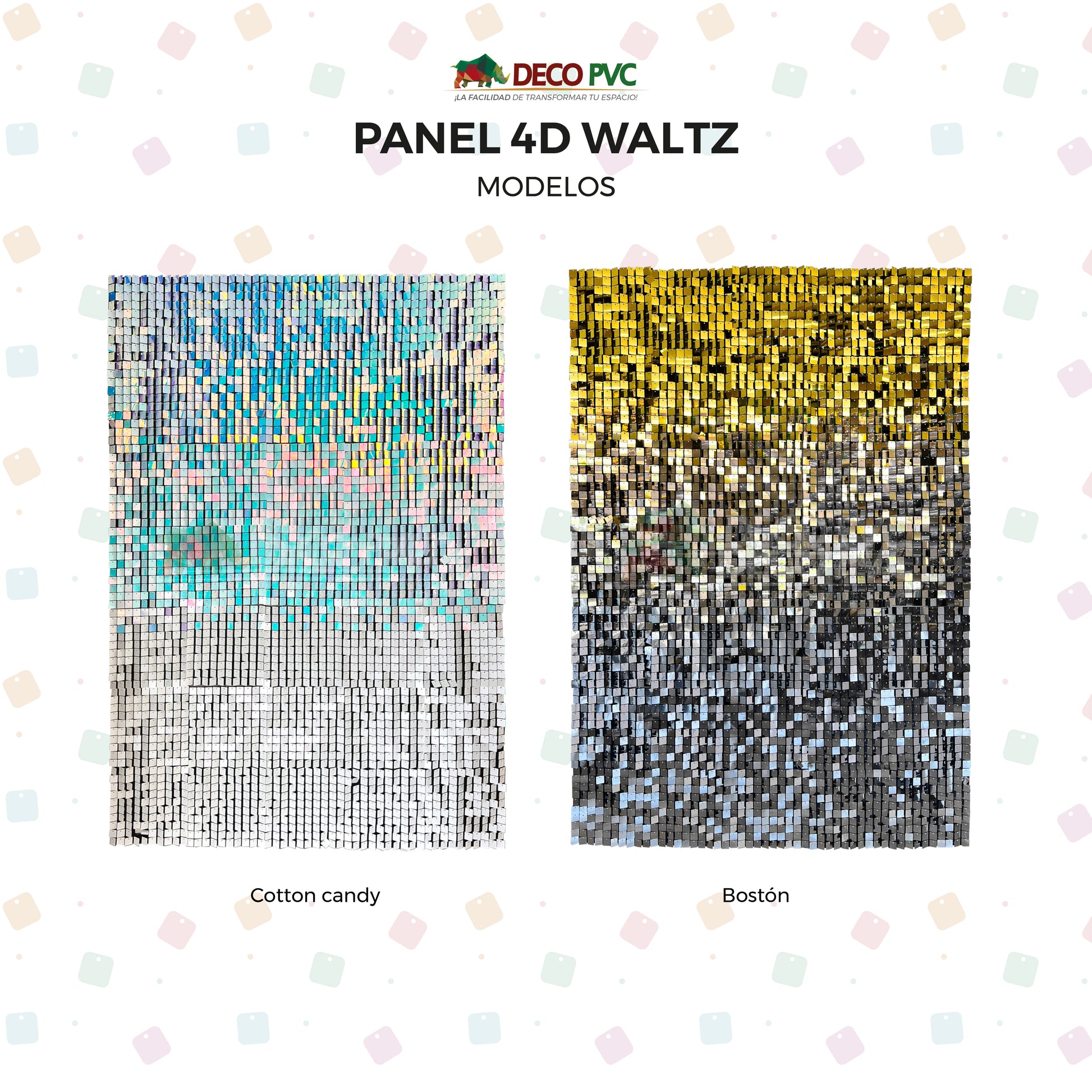Panel 4D Degradado - Cotton Candy Waltz / 30pzas / 30*30cm
