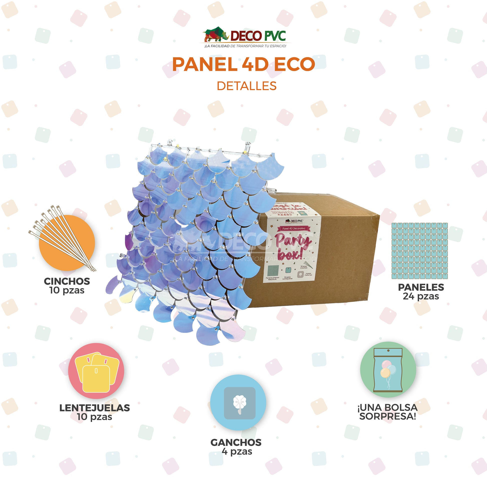 Panel 4D ECO Clásico / 24pzas / 30*30cm