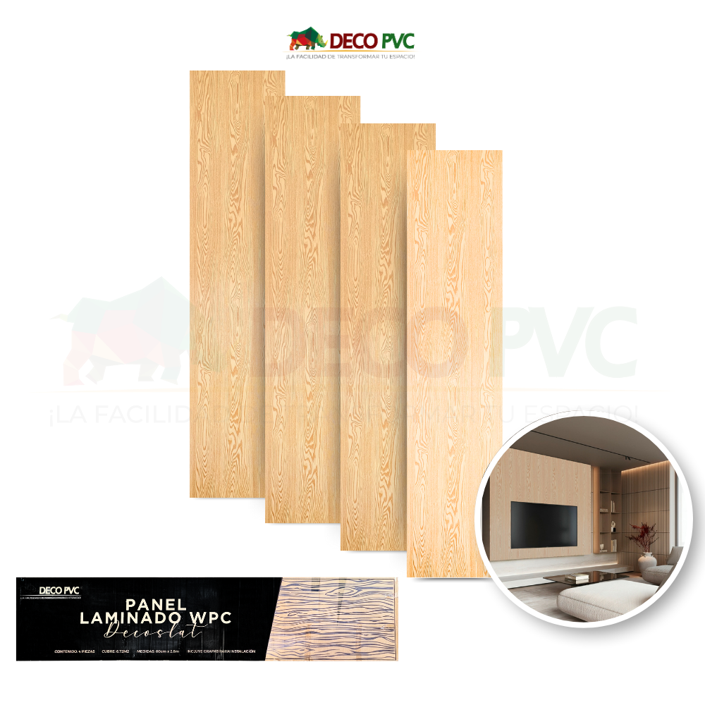 Panel Laminado WPC / 4pzas / 60*280cm