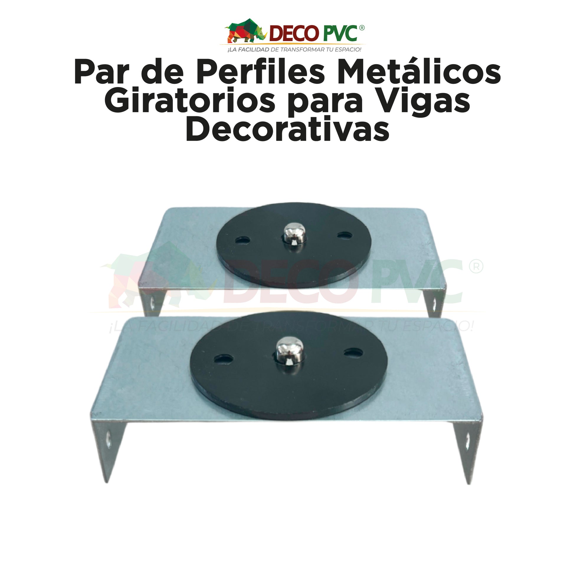 Par de Perfiles Metálicos Giratorios para Vigas Decorativas