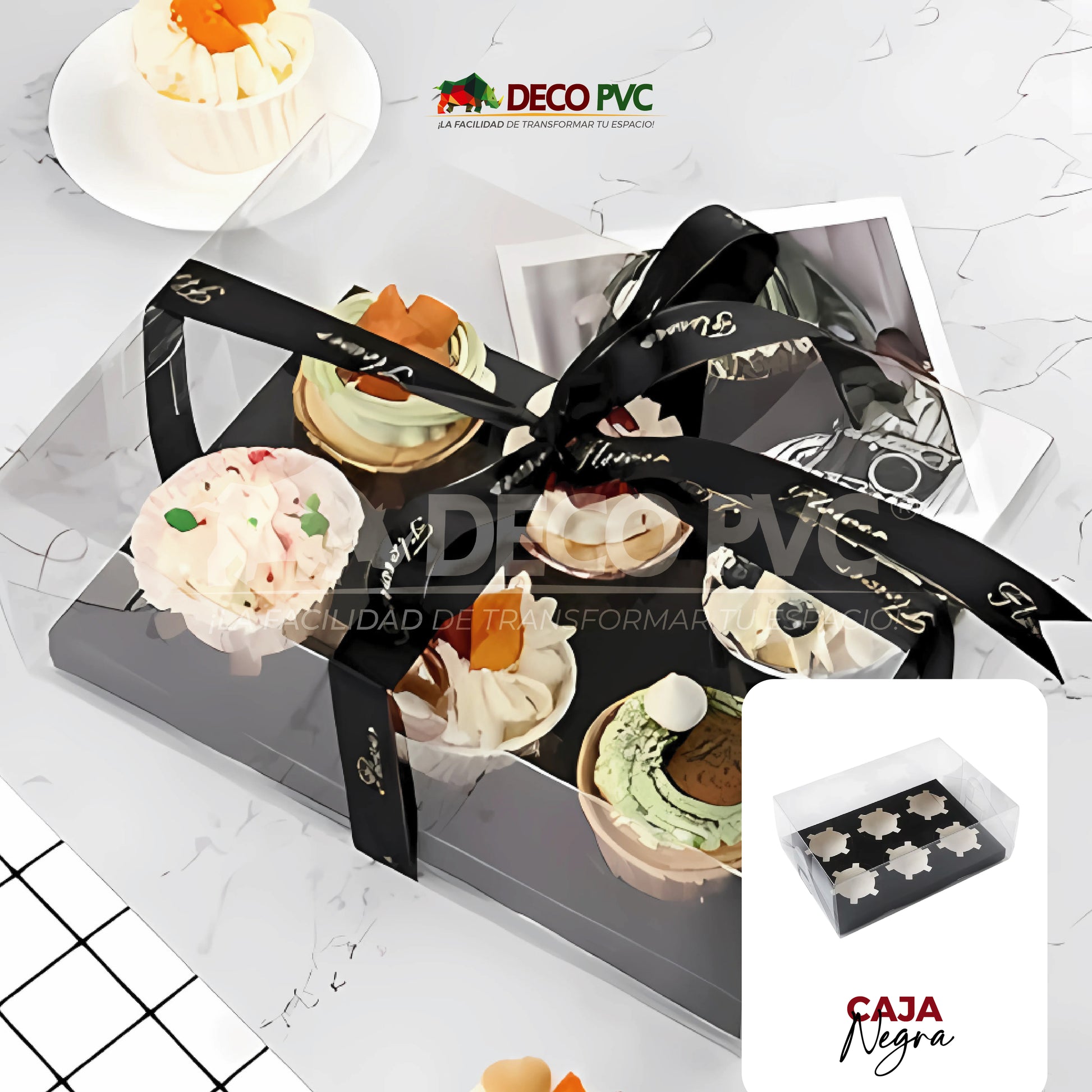 Set de cajas para cupcake transparente / 5pzas