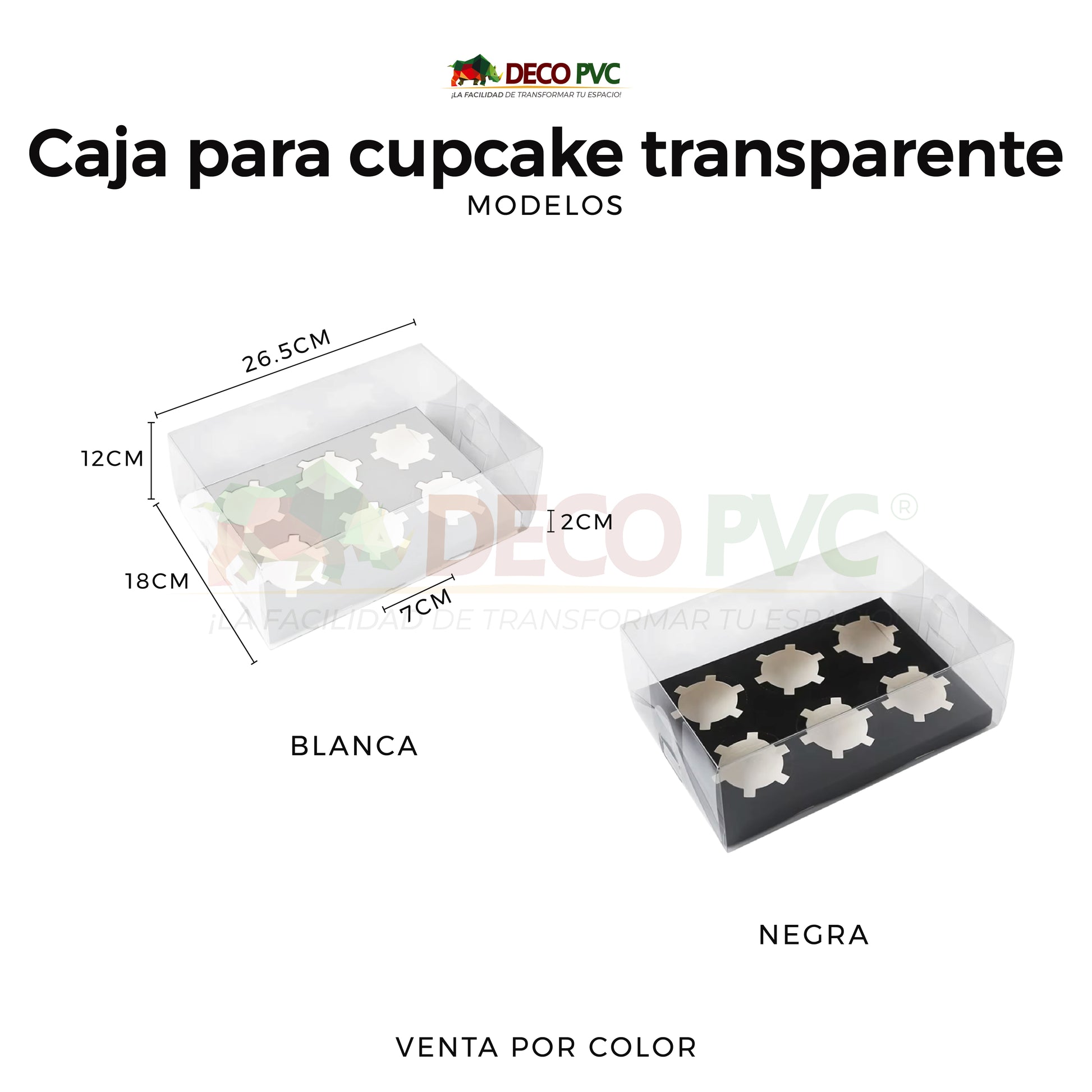 Set de cajas para cupcake transparente / 5pzas