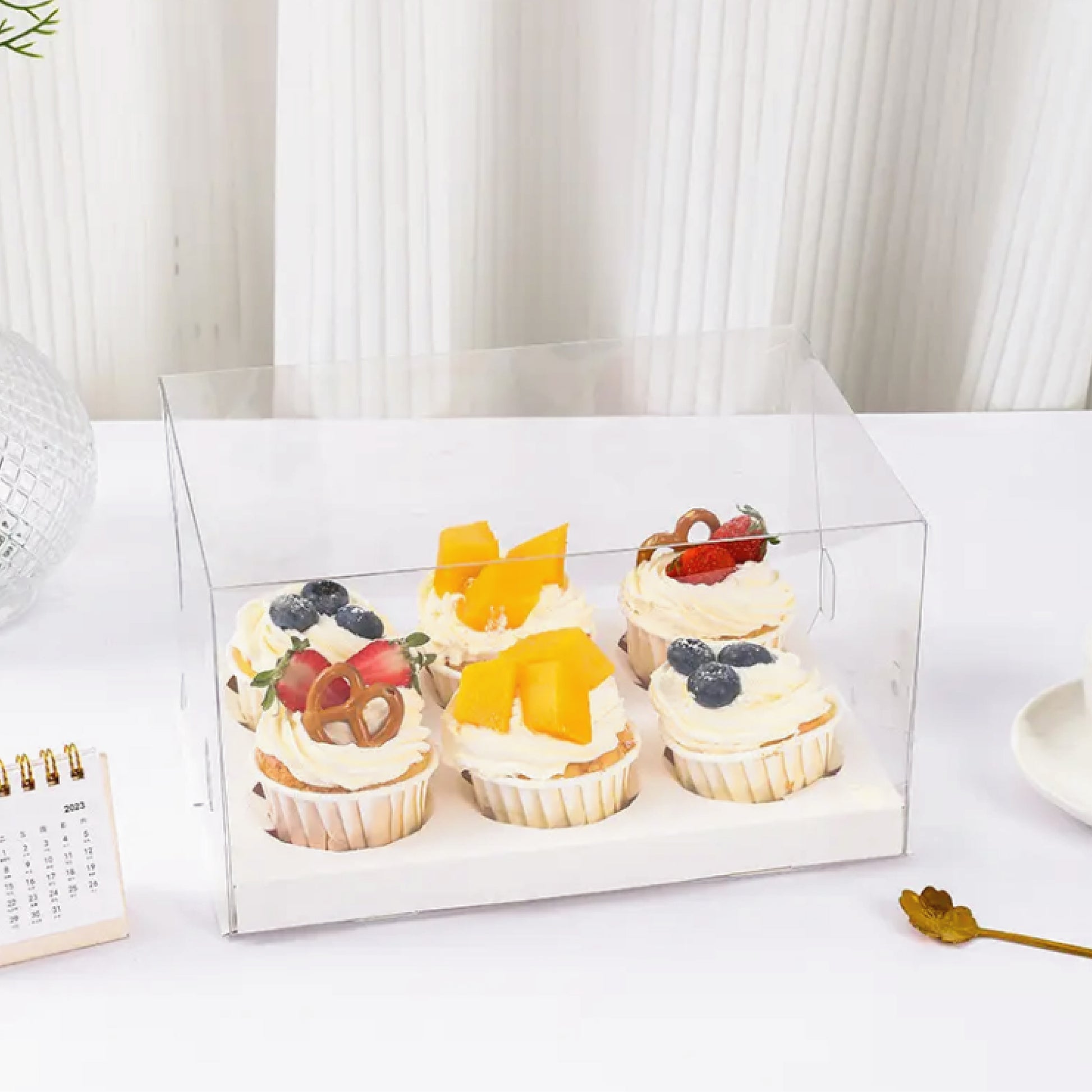 Set de cajas para cupcake transparente / 5pzas