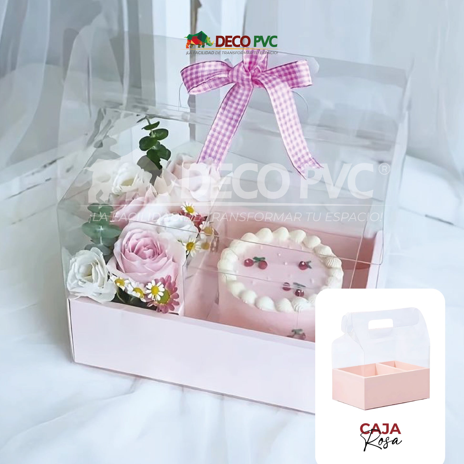 Set de cajas para pastel transparente / 5pzas