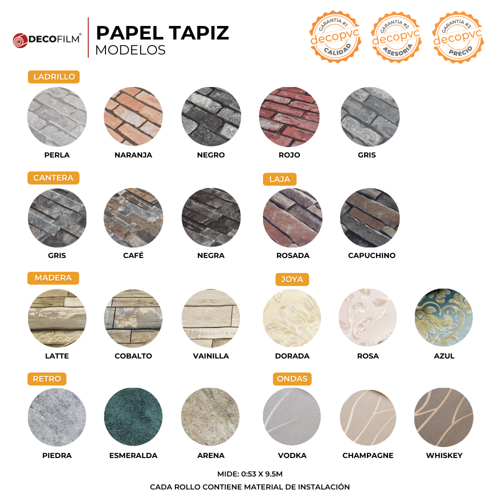 Papel Tapiz Madera - DECOFILM® / 1 rollo / 0.53*9.5m