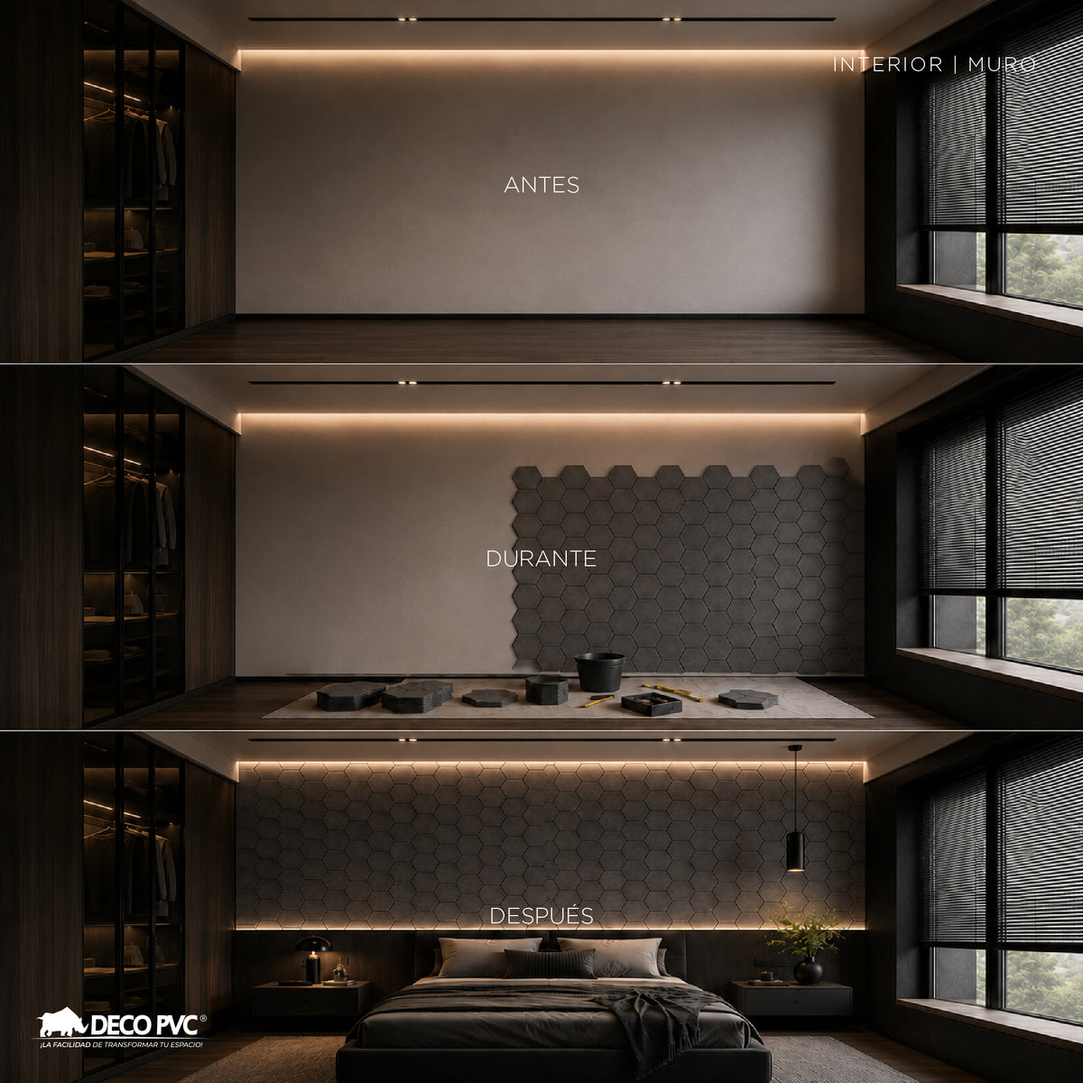 Lambrin Acústico Hexagonal / 2pzas / 62*76cm