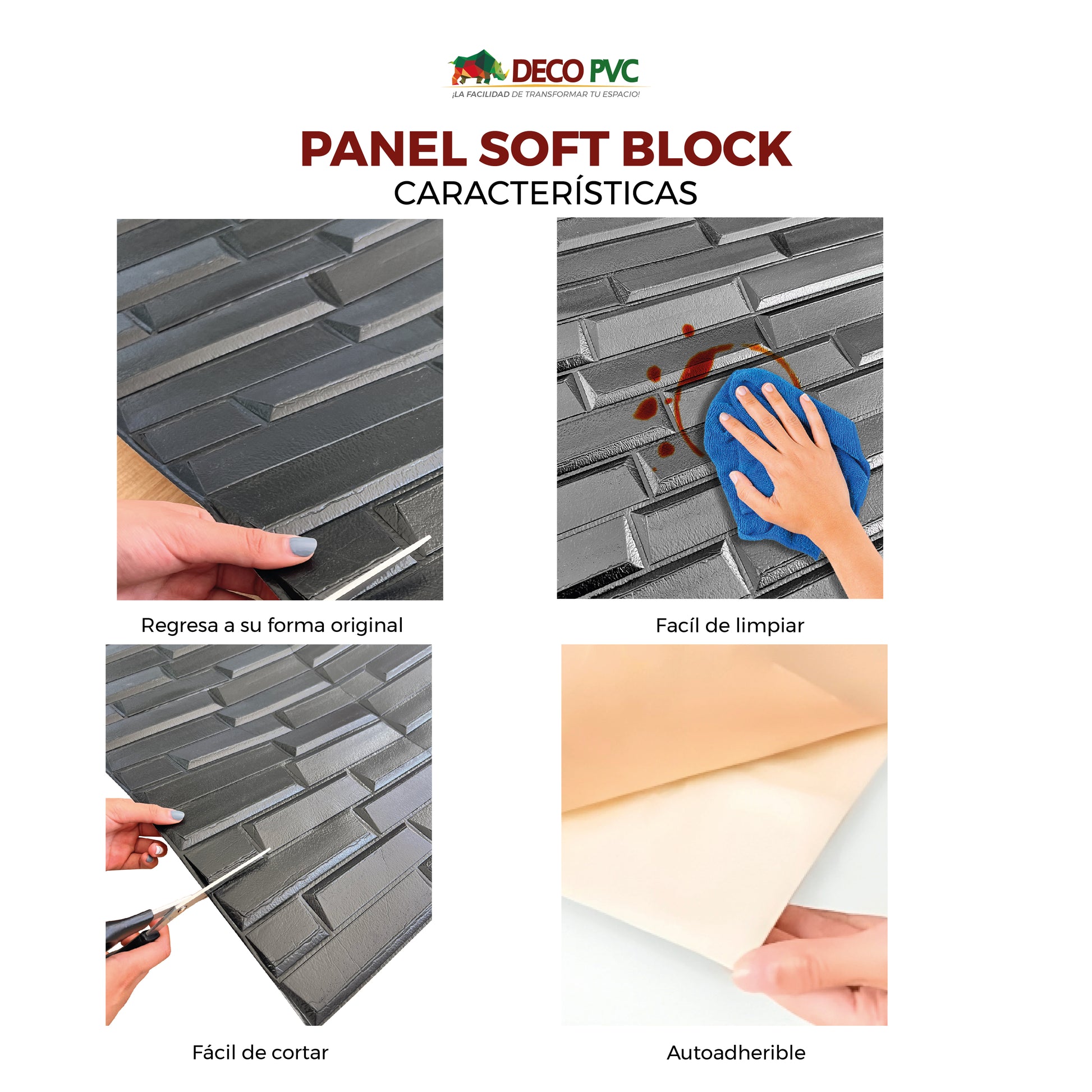 Panel Soft 3D Autoadherible / 10pzas / 70*77cm