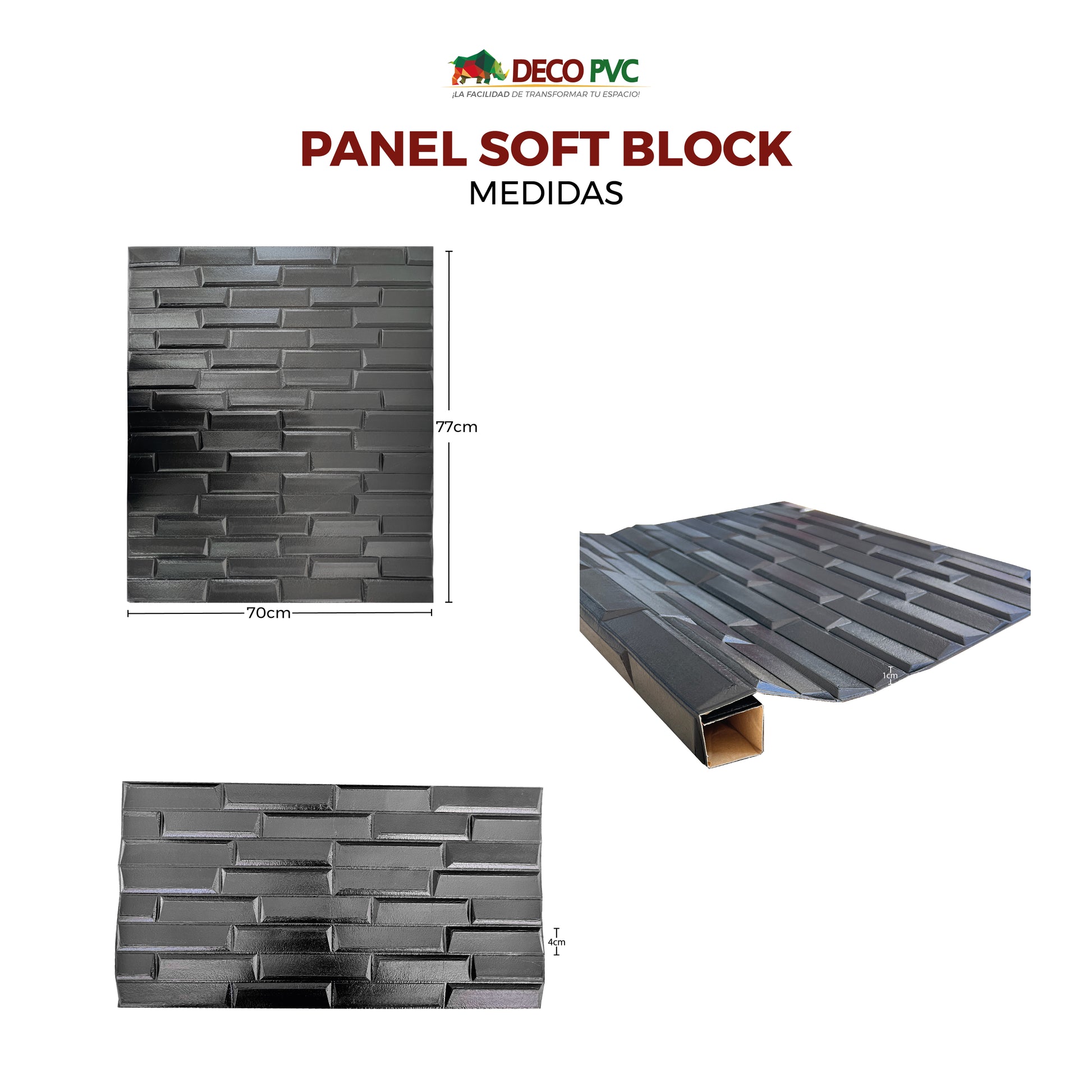 Panel Soft 3D Autoadherible / 10pzas / 70*77cm