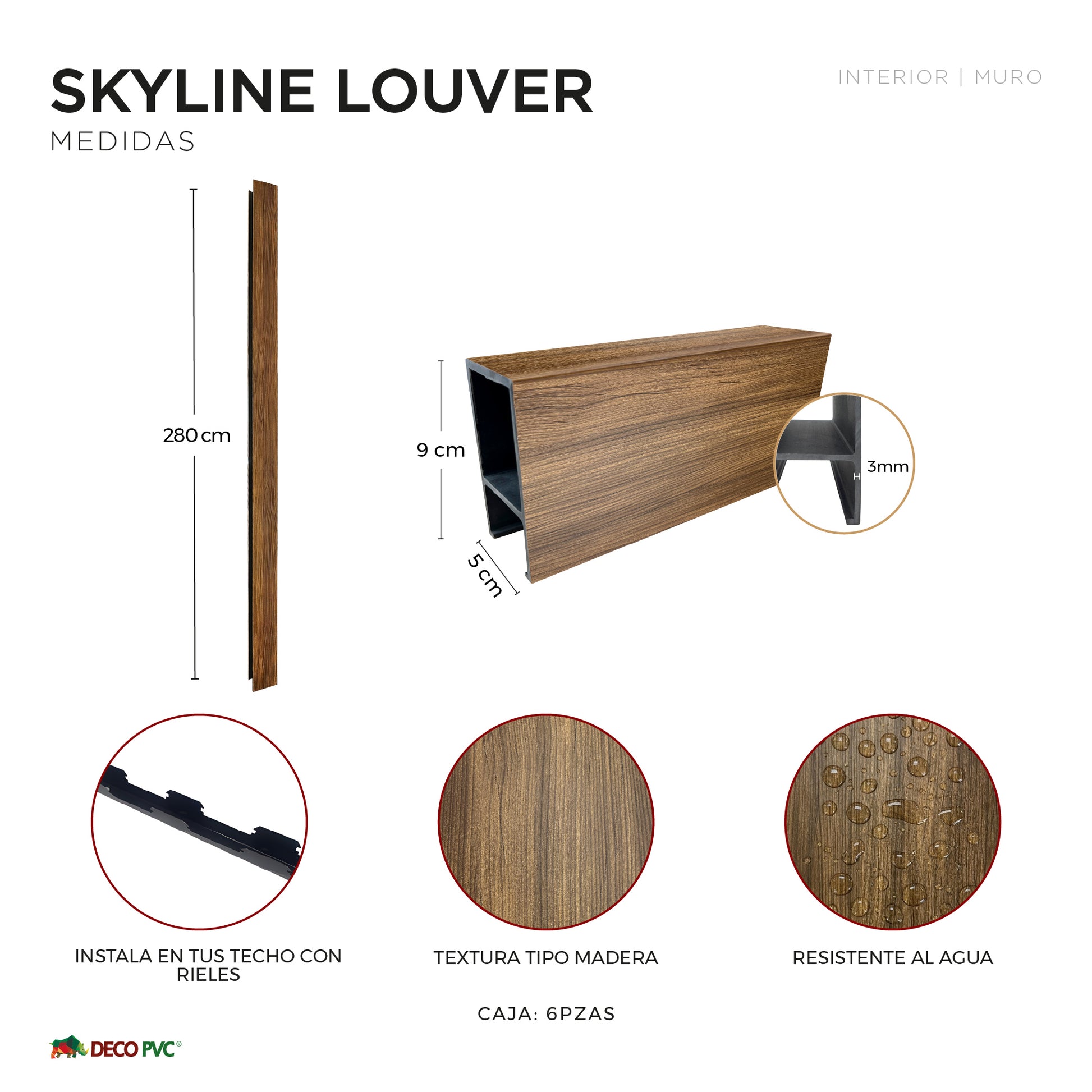 SkyLine Louver / 6pzas / 9*5*280cm