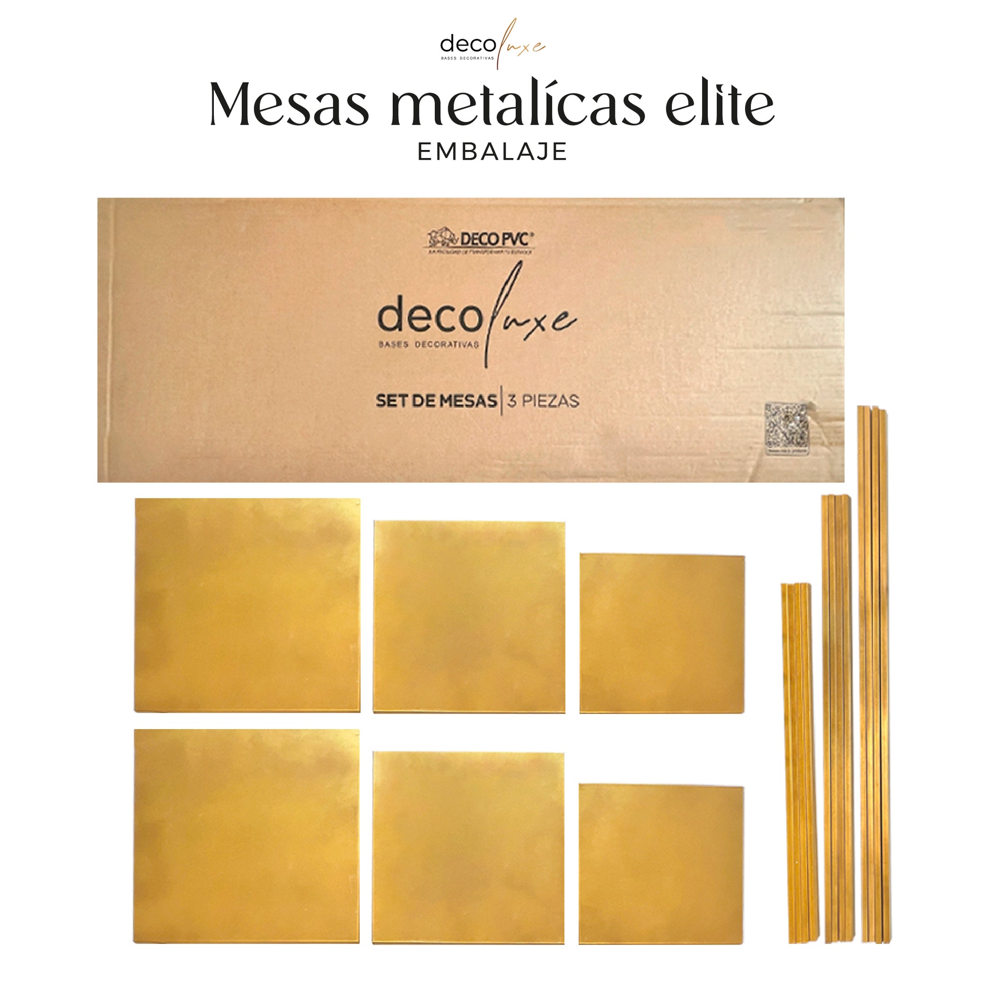 Set de 3 Mesas Metálicas Elite - Decoluxe