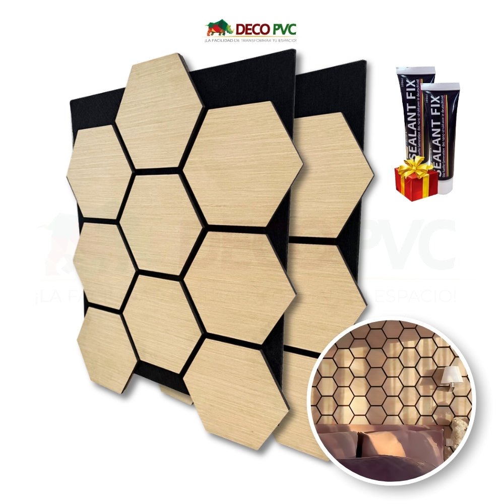 Lambrin Acústico Hexagonal / 2pzas / 62*76cm