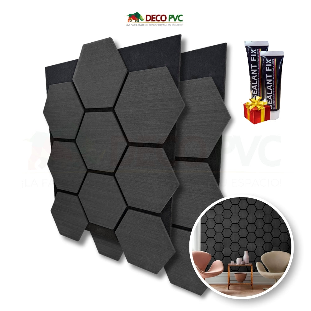 Lambrin Acústico Hexagonal / 2pzas / 62*76cm