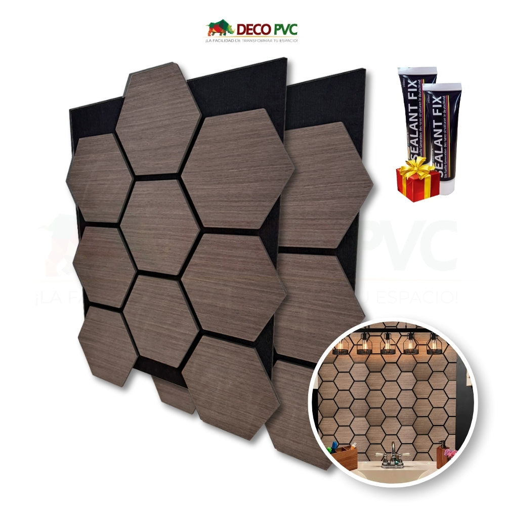 Lambrin Acústico Hexagonal / 2pzas / 62*76cm