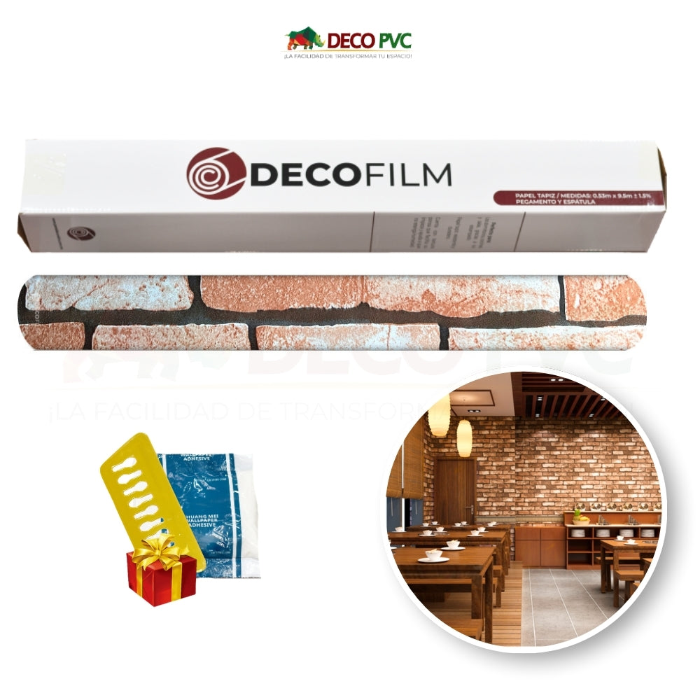 Papel Tapiz Ladrillo - DECOFILM® / 1 rollo / 0.53*9.5m