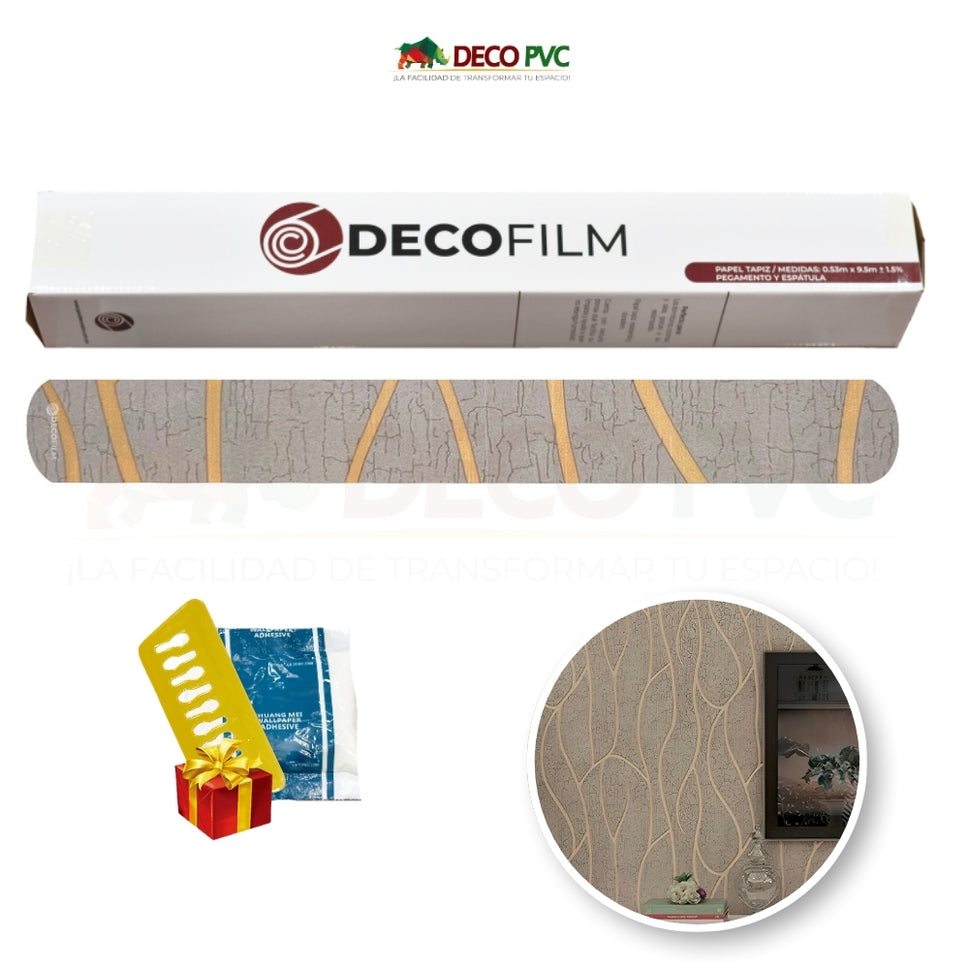 Papel Tapiz Ondas - DECOFILM® / 1 rollo / 0.53*9.5mONDAS WISKEY