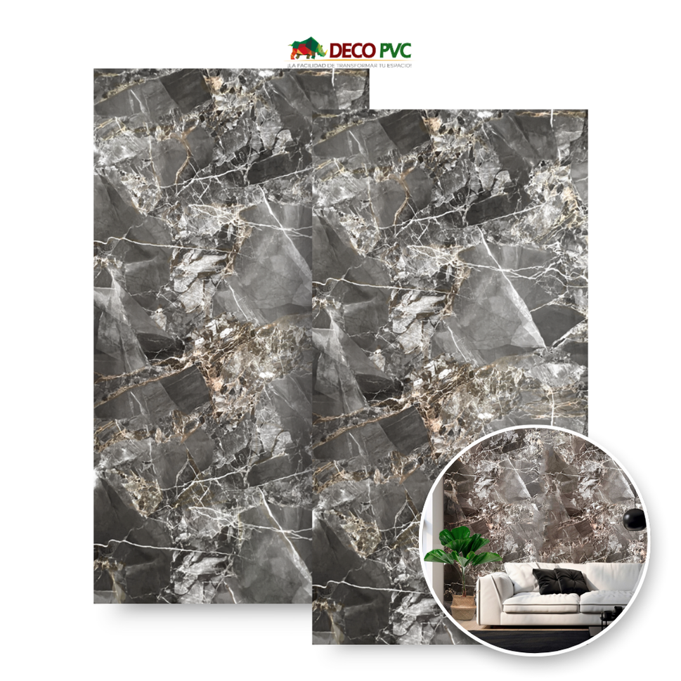 Pack 2 - Lámina Decorativa PVC - Galaxy Gray Mármol (3mm) / 1.22*2.44m
