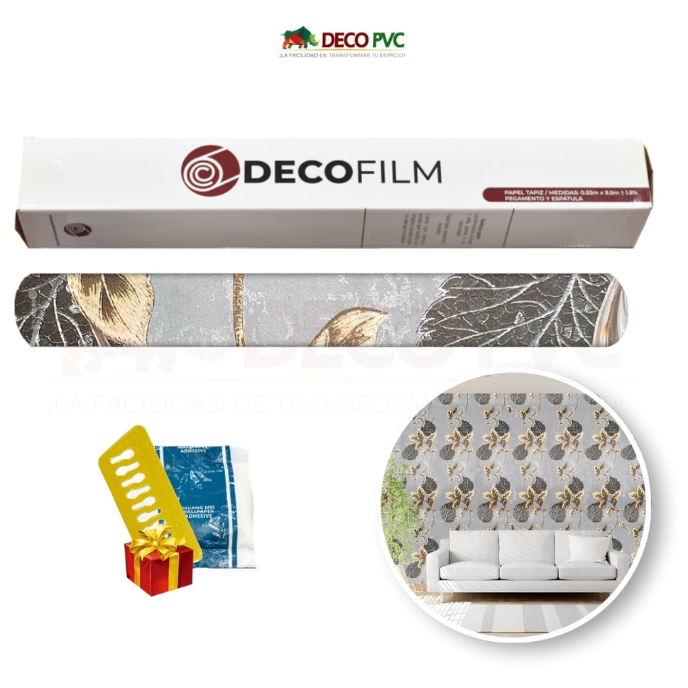 Papel Tapiz Floral Europeo - DECOFILM® / 1 rollo / 0.53*9.5mBlanco