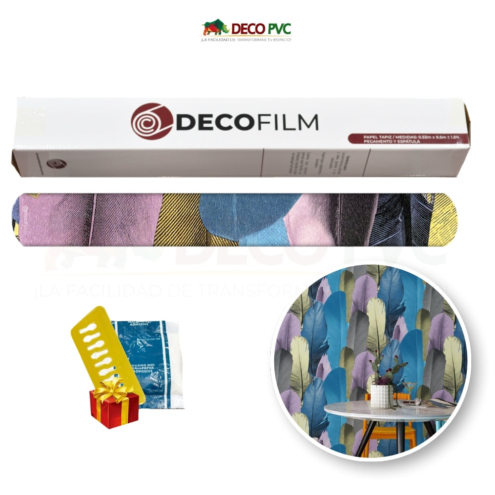 Papel Tapiz Plumas - DECOFILM® / 1 rollo / 0.53*9.5m