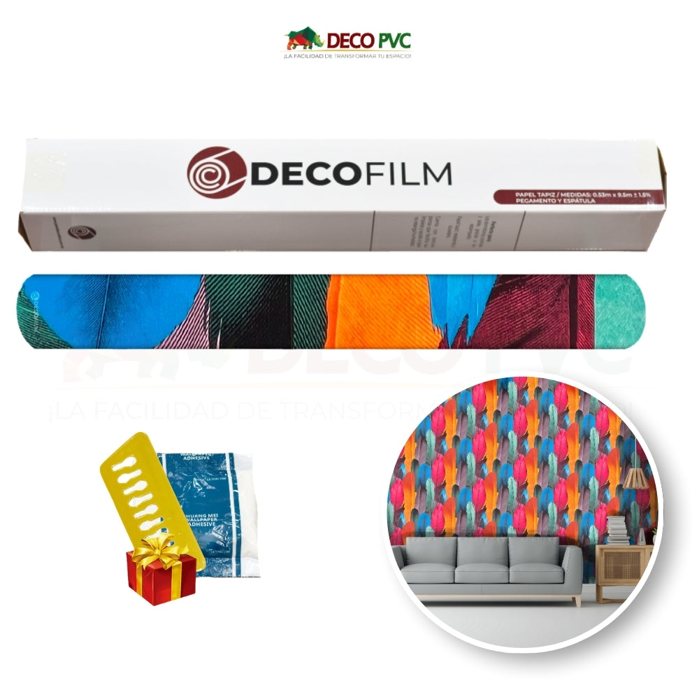 Papel Tapiz Plumas - DECOFILM® / 1 rollo / 0.53*9.5m