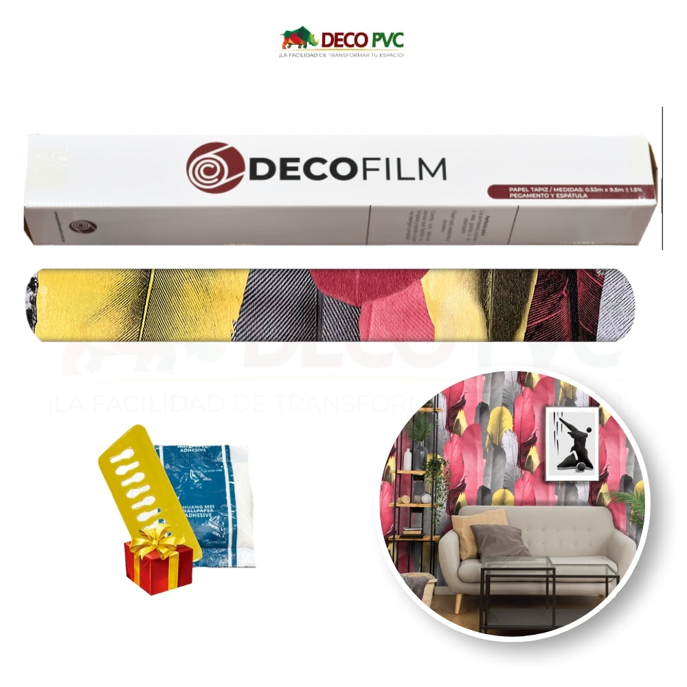 Papel Tapiz Plumas - DECOFILM® / 1 rollo / 0.53*9.5m