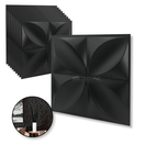 PANEL 3D - TRÉBOL S008 / 10pzas / 50*50cmNEGRO/BLACK