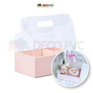 Set de cajas para pastel transparente / 5pzasRosa