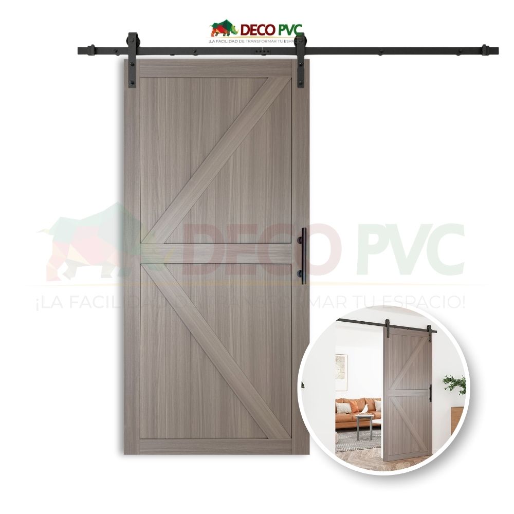 Puerta corrediza tipo granero de MDF con Riel de Acero - Modelo K